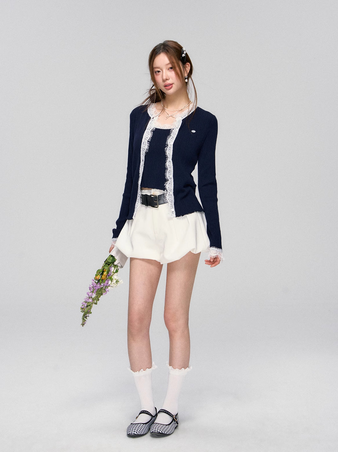 Lace Knit Cardigan Set - CHINASQUAD