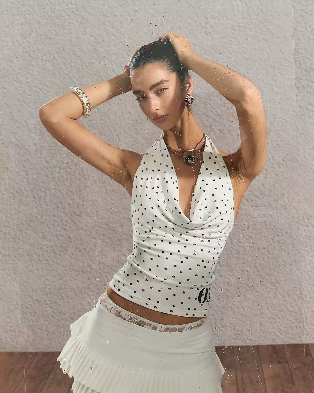 Ivory Floral Halter Top | Final Sale