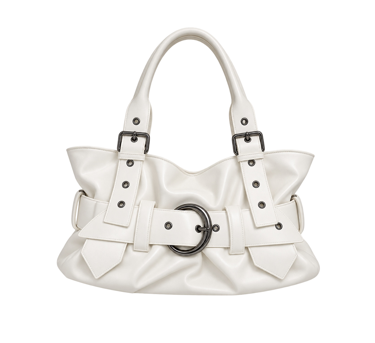 Gathered Belt Strap Shoulder Bag