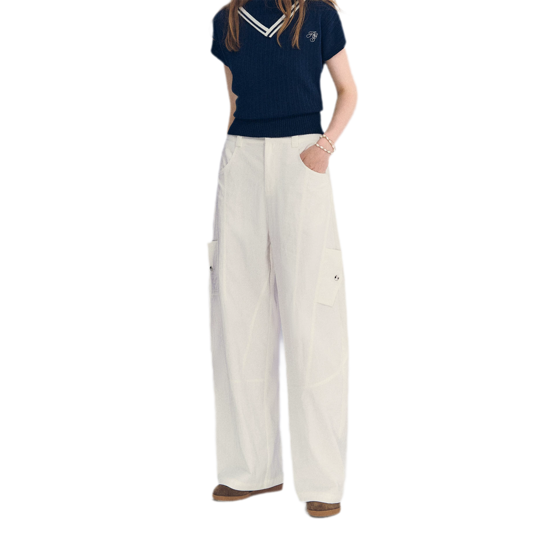 Deconstructed Curved Cargo Pants