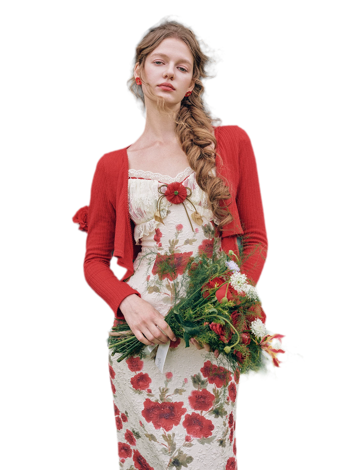 Jacquard Floral Dress Set