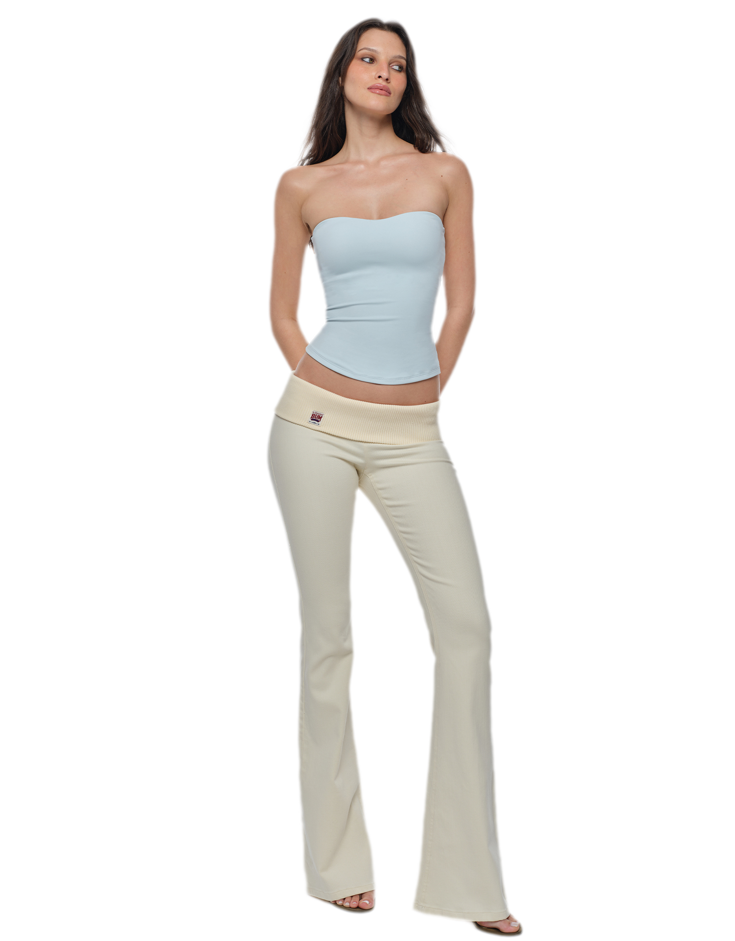 Turn-Up Flared Jeans