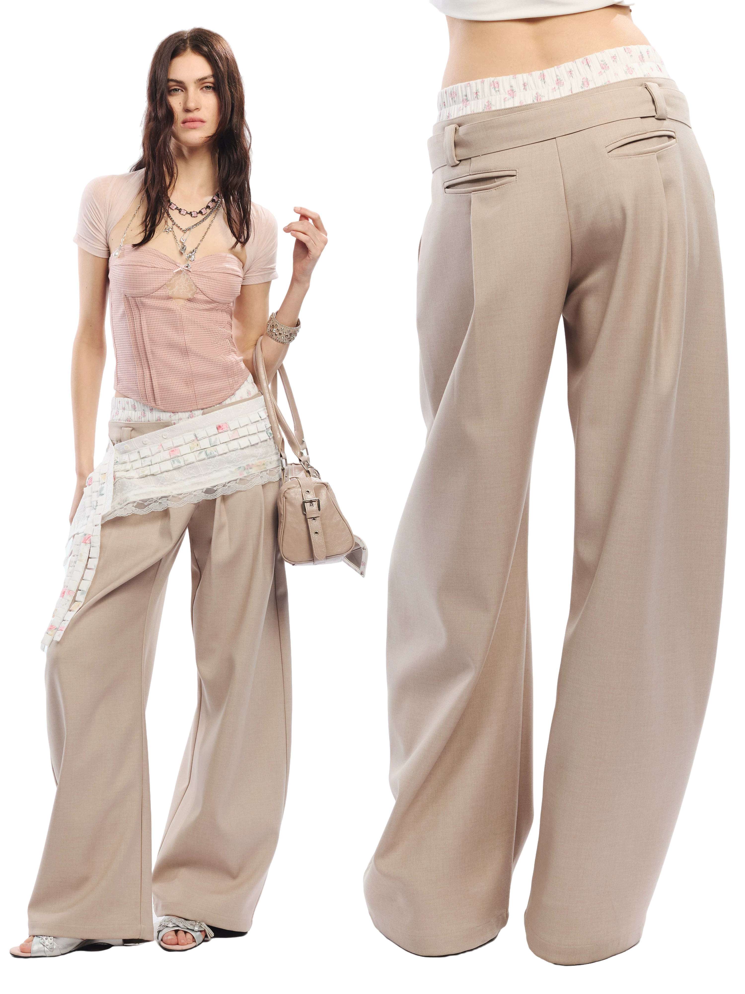 Floral Print Loose Wide Leg Pants