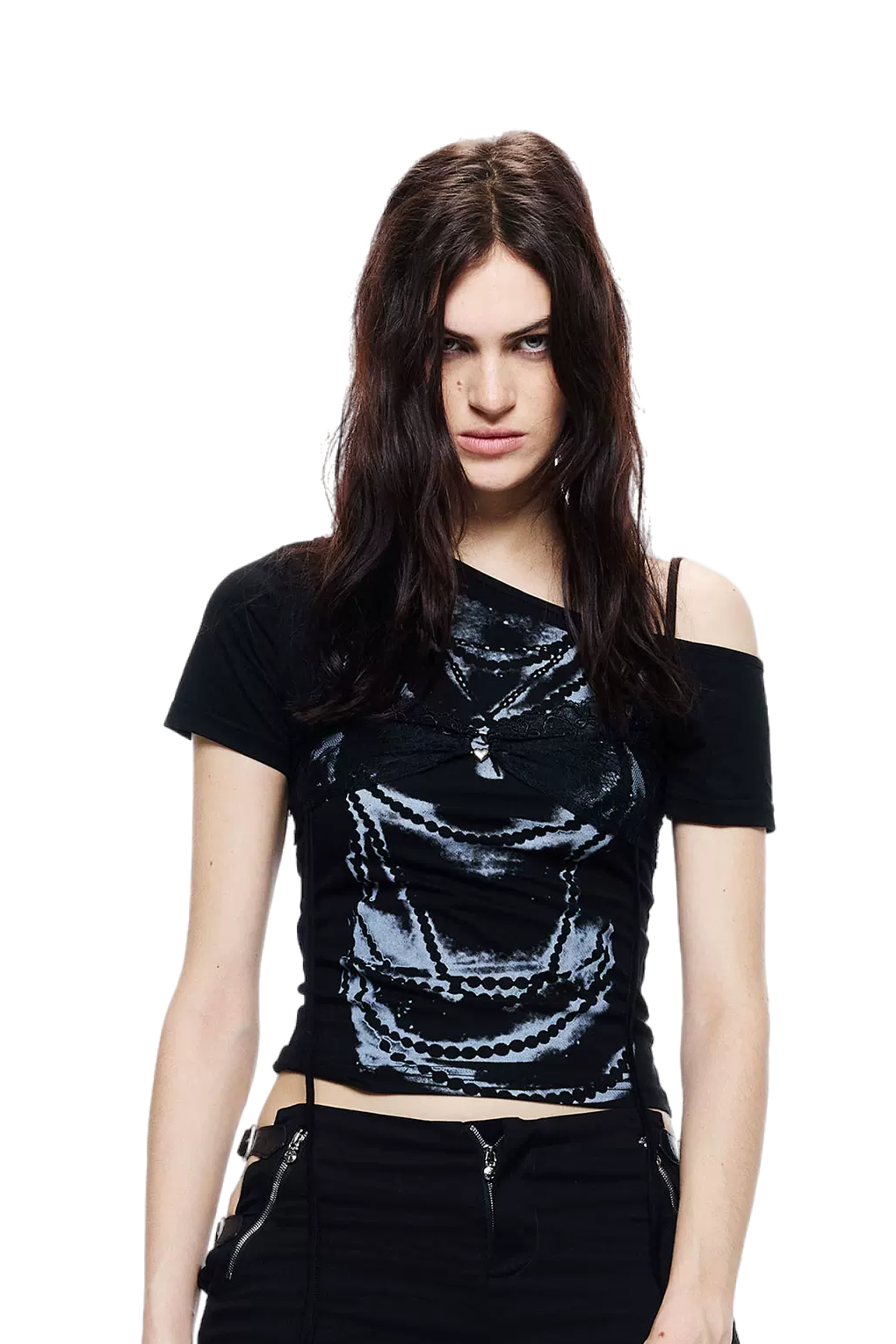 Light Asia T-shirt with Lace and Print