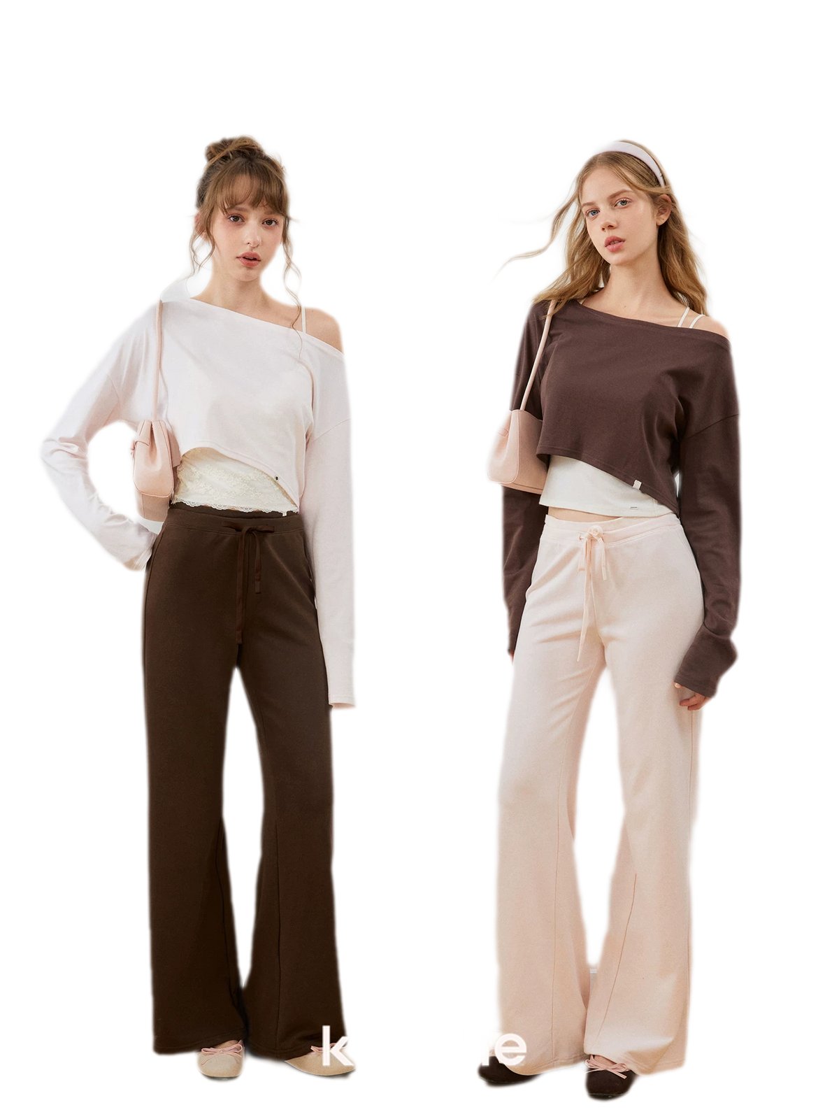 Strukturierte Sweatpants mit Kordelzug und weitem Bein