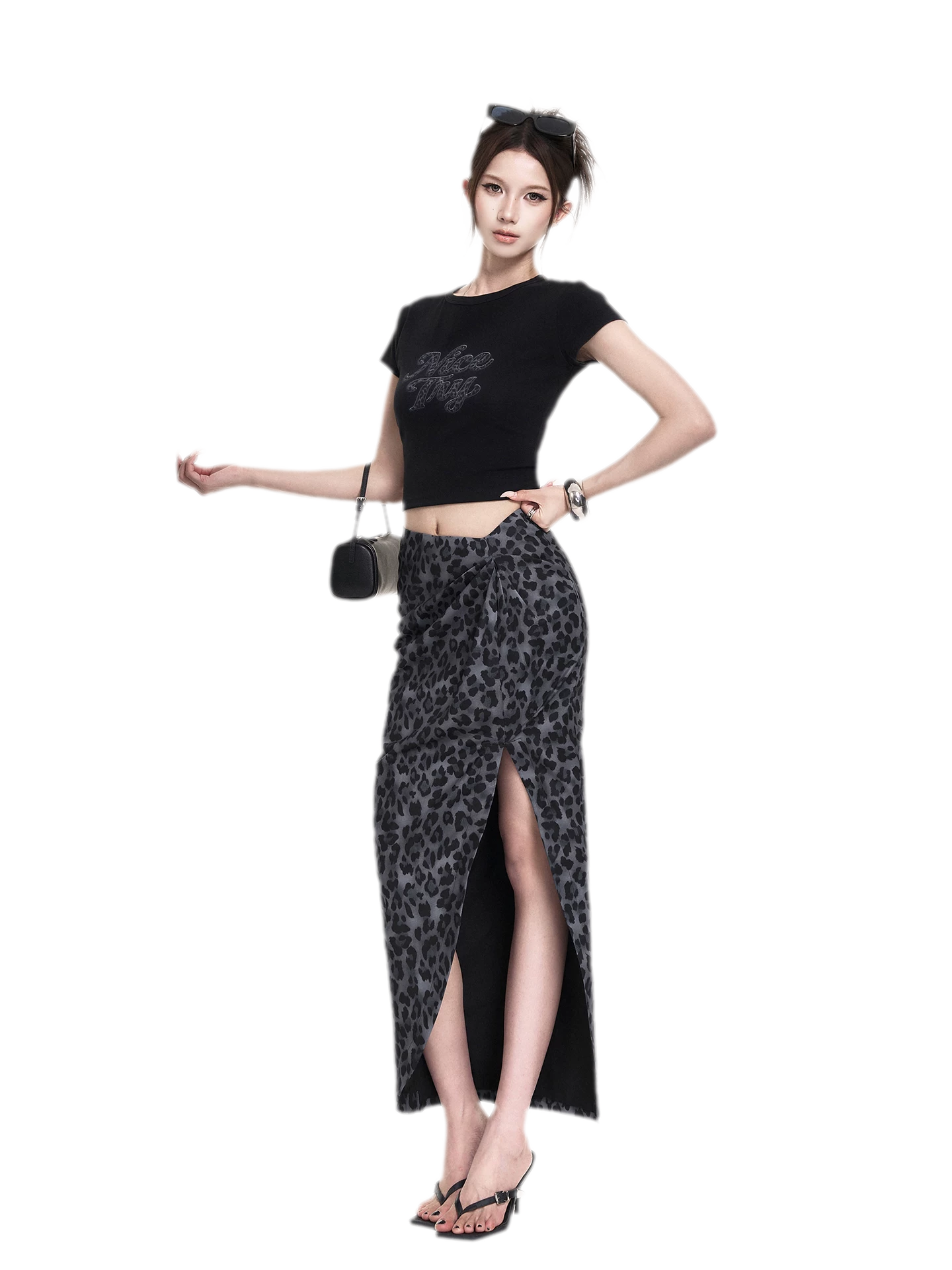 Leopard Tee Skirt Set