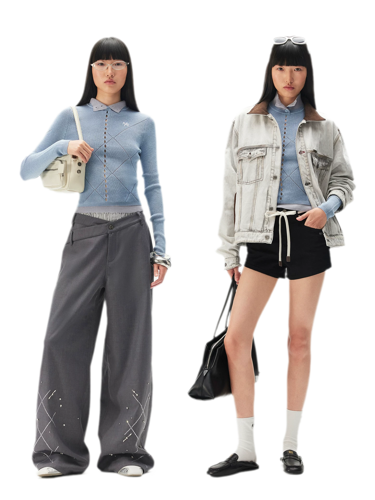 Glossy Openwork Knit Top