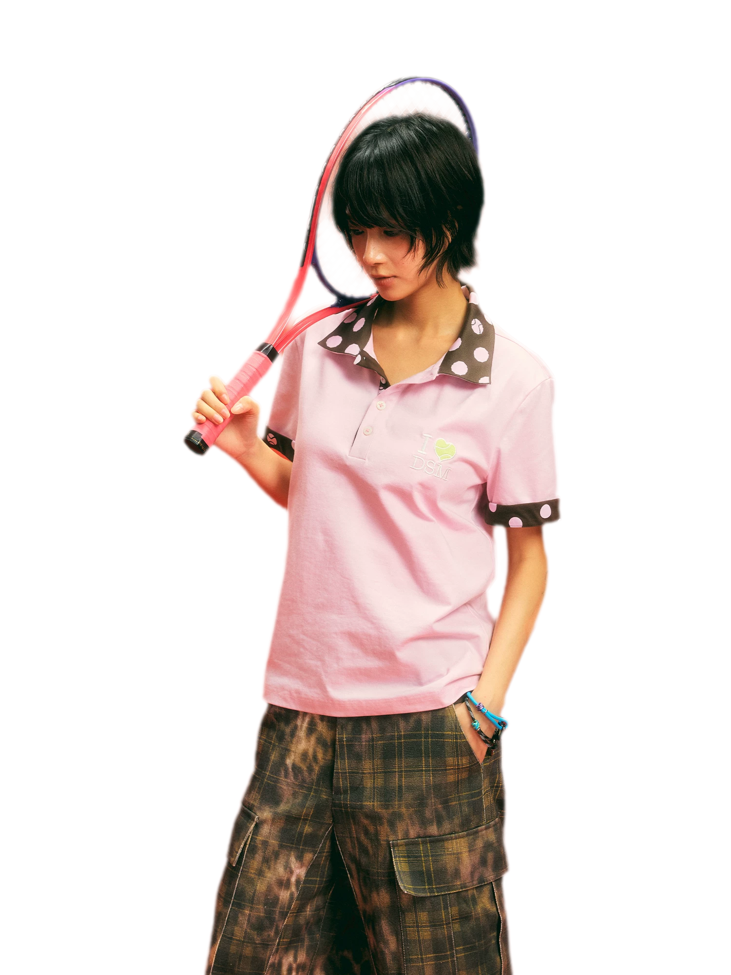 Sorona Polka-Dot Tennis Polo
