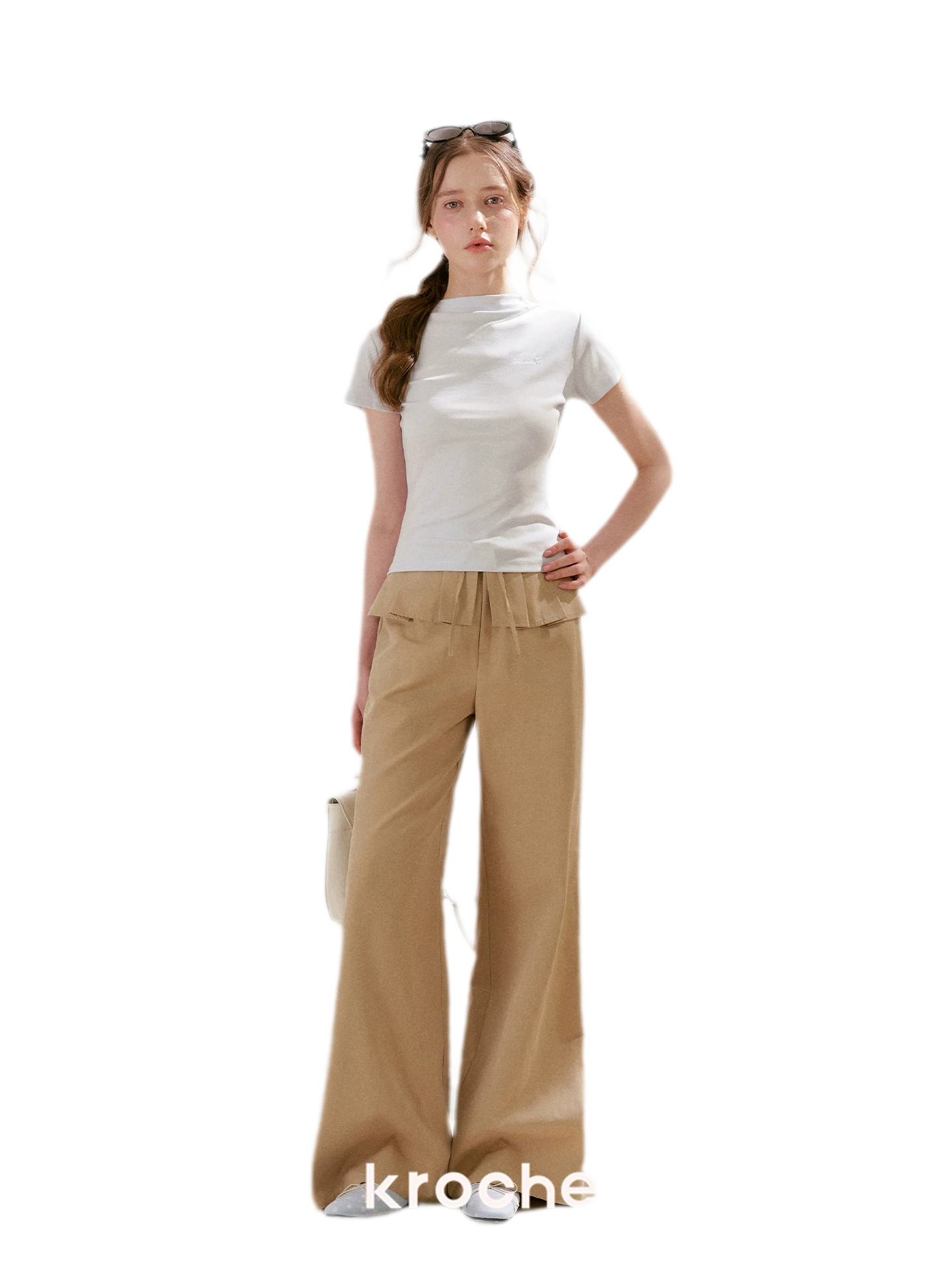 Pleated Wide-Leg Pants