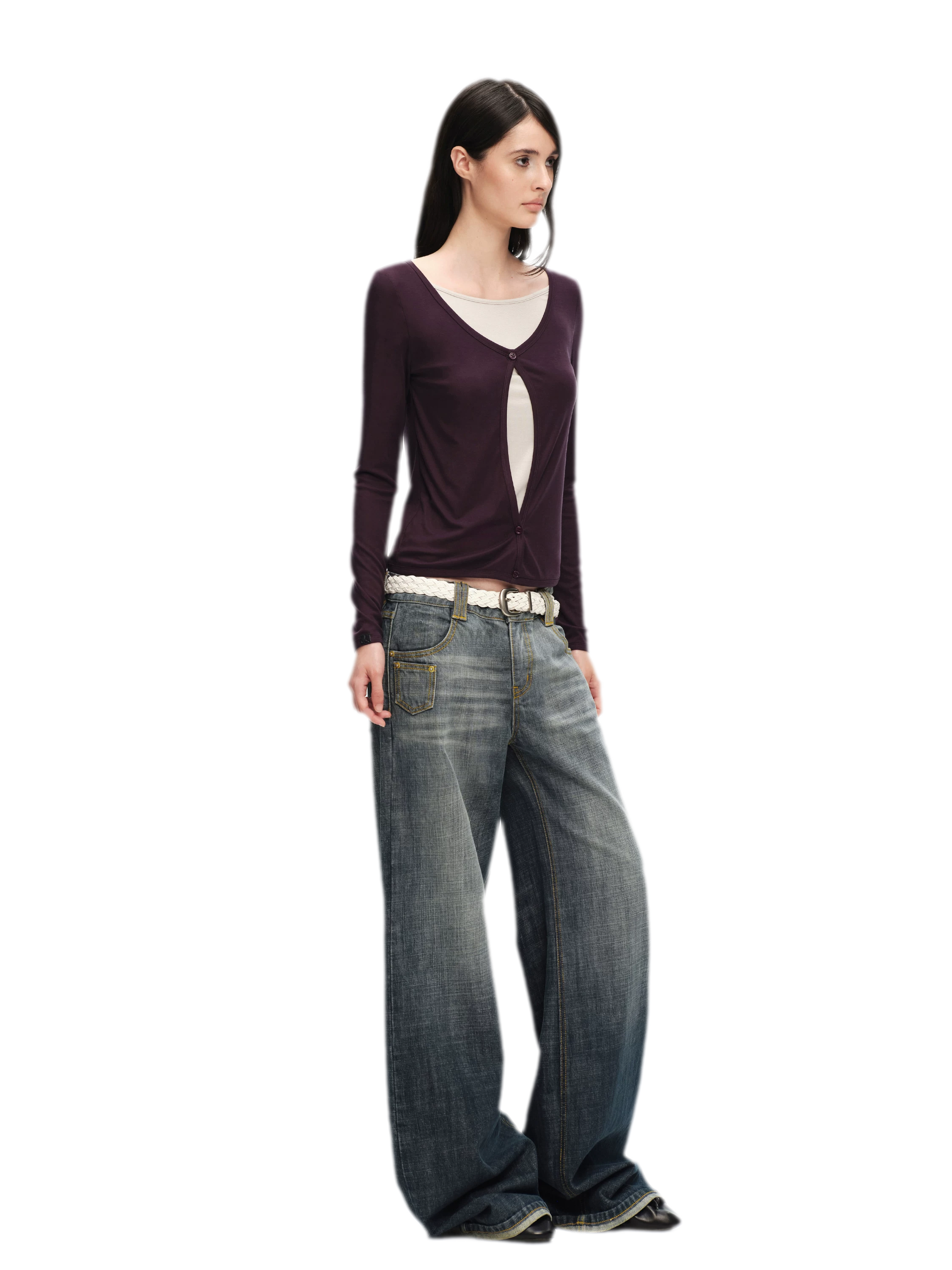 Lyocell Faux Two-Piece Top