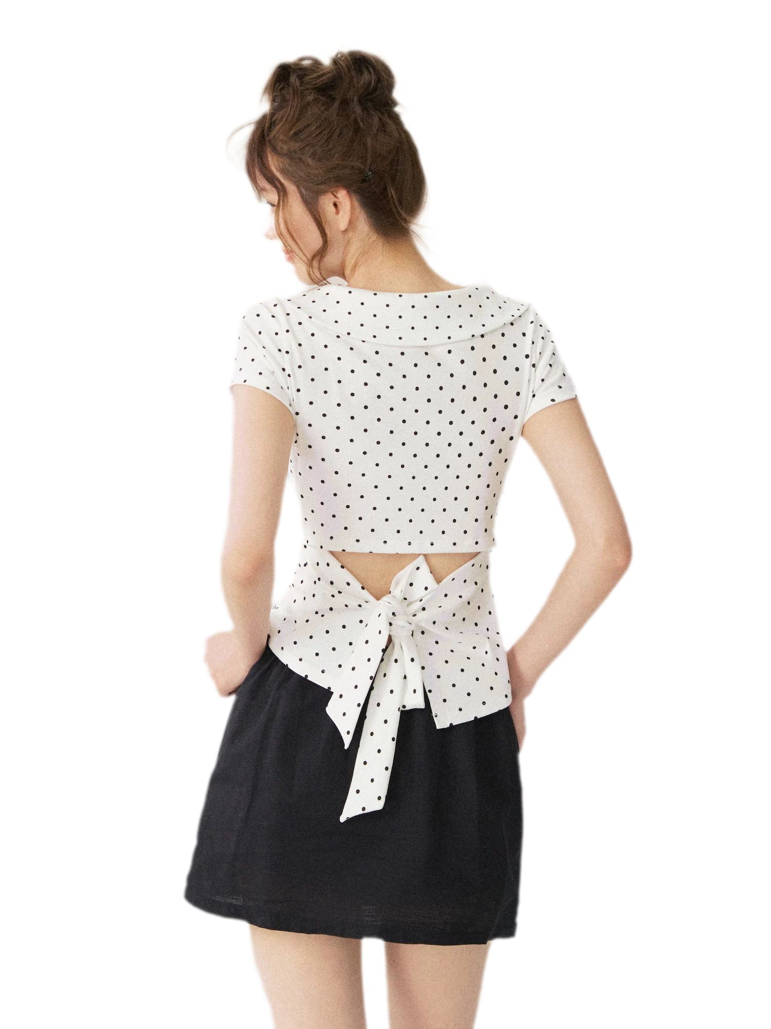 Polka Dot Tie Back T-Shirt