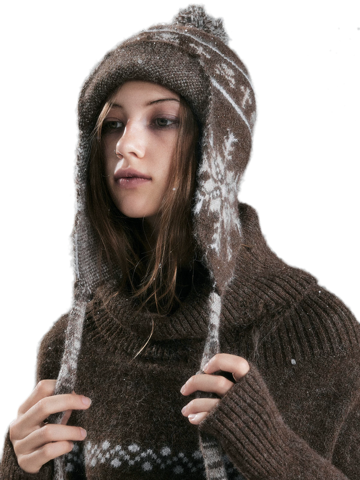 Fair Isle Ear-Flap Knit Hat