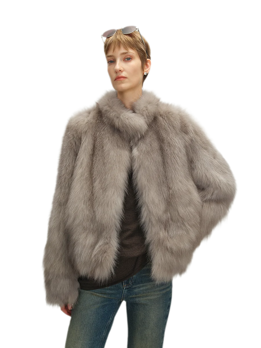 Hand-Dyed Fox Fur Jacket