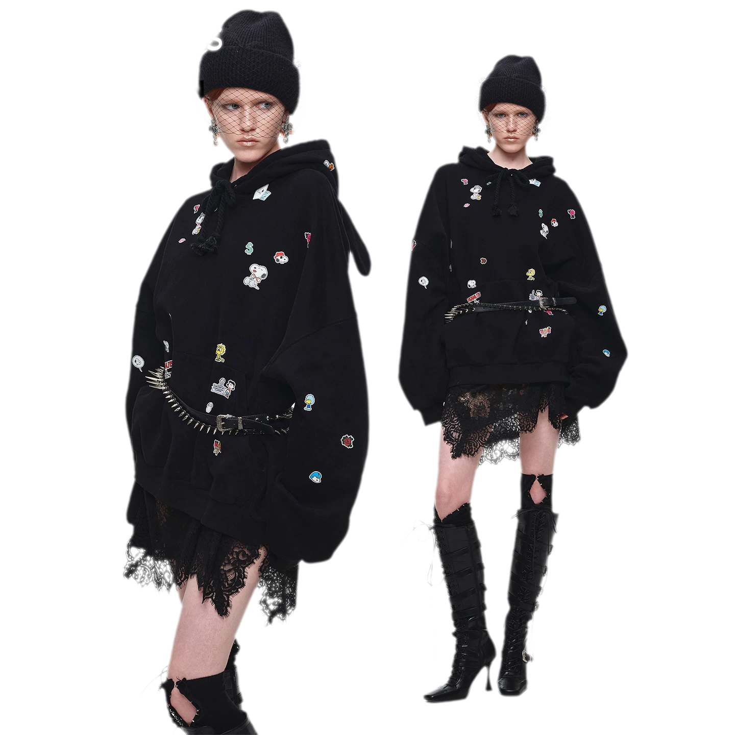 Brushed Oversized Graphic Hoodie
