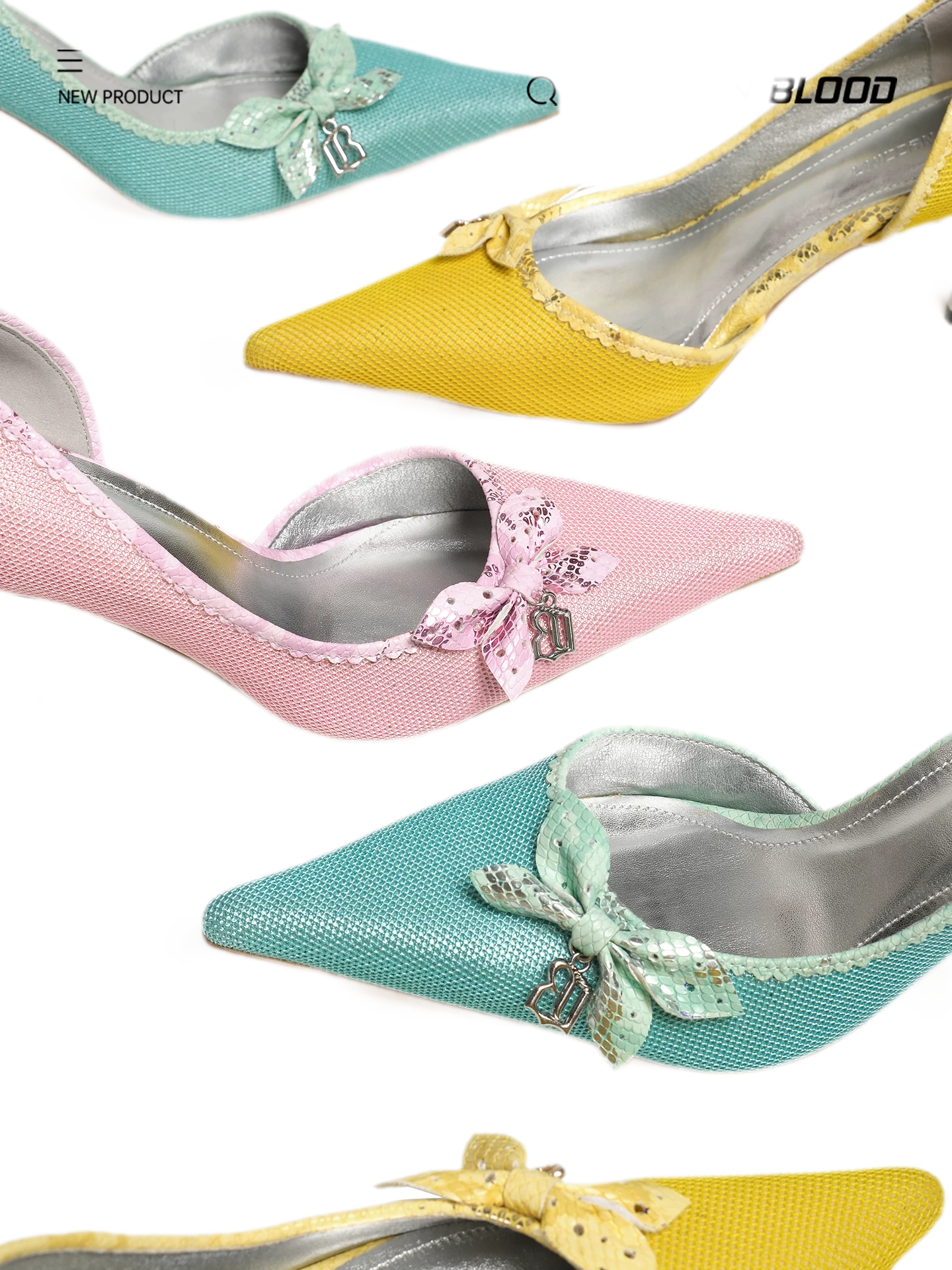 Glossy Bow Pointed-Toe Pumps