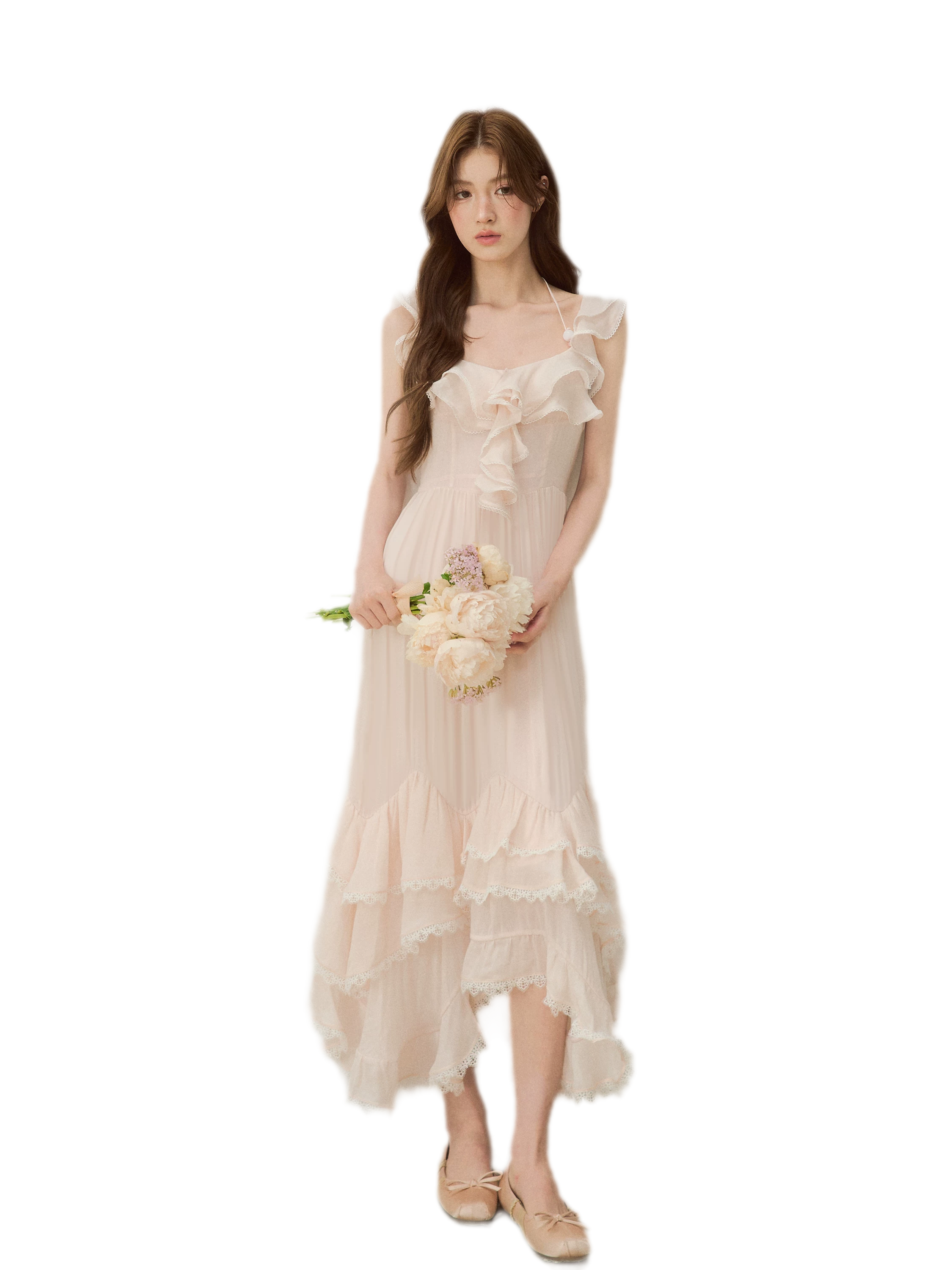 Soft Drape Ruffle Dress