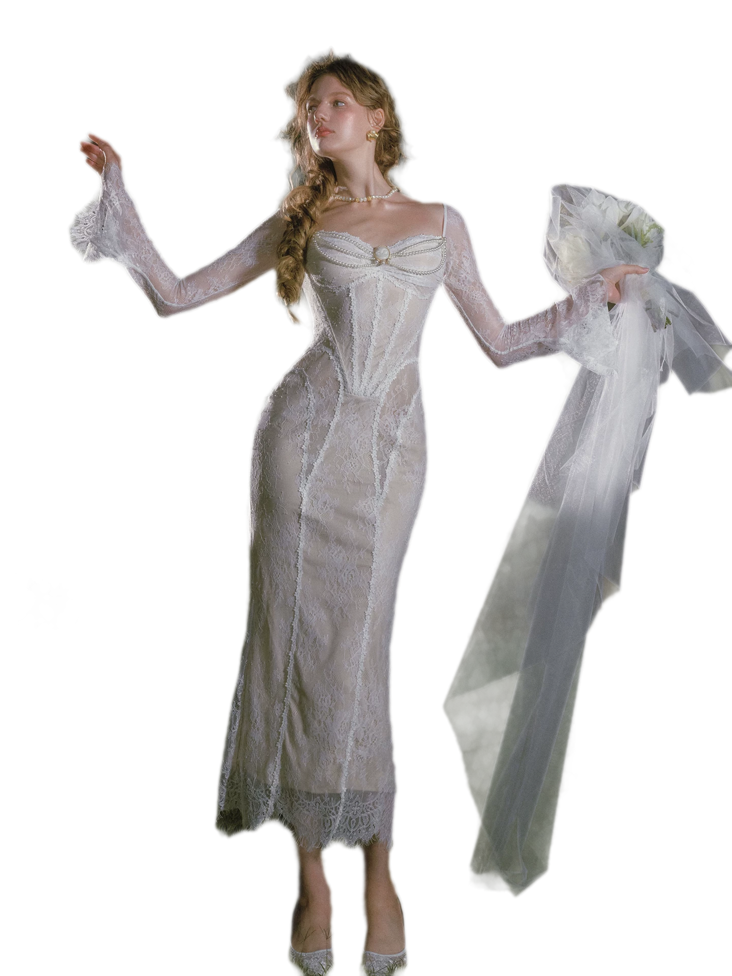 Lace Mermaid Long Sleeve Dress