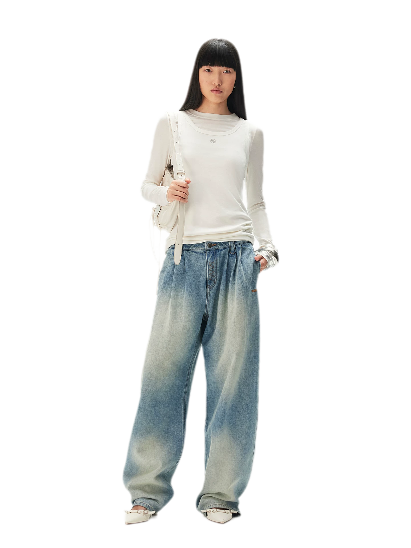 Lyocell Layered Long Sleeve Tee