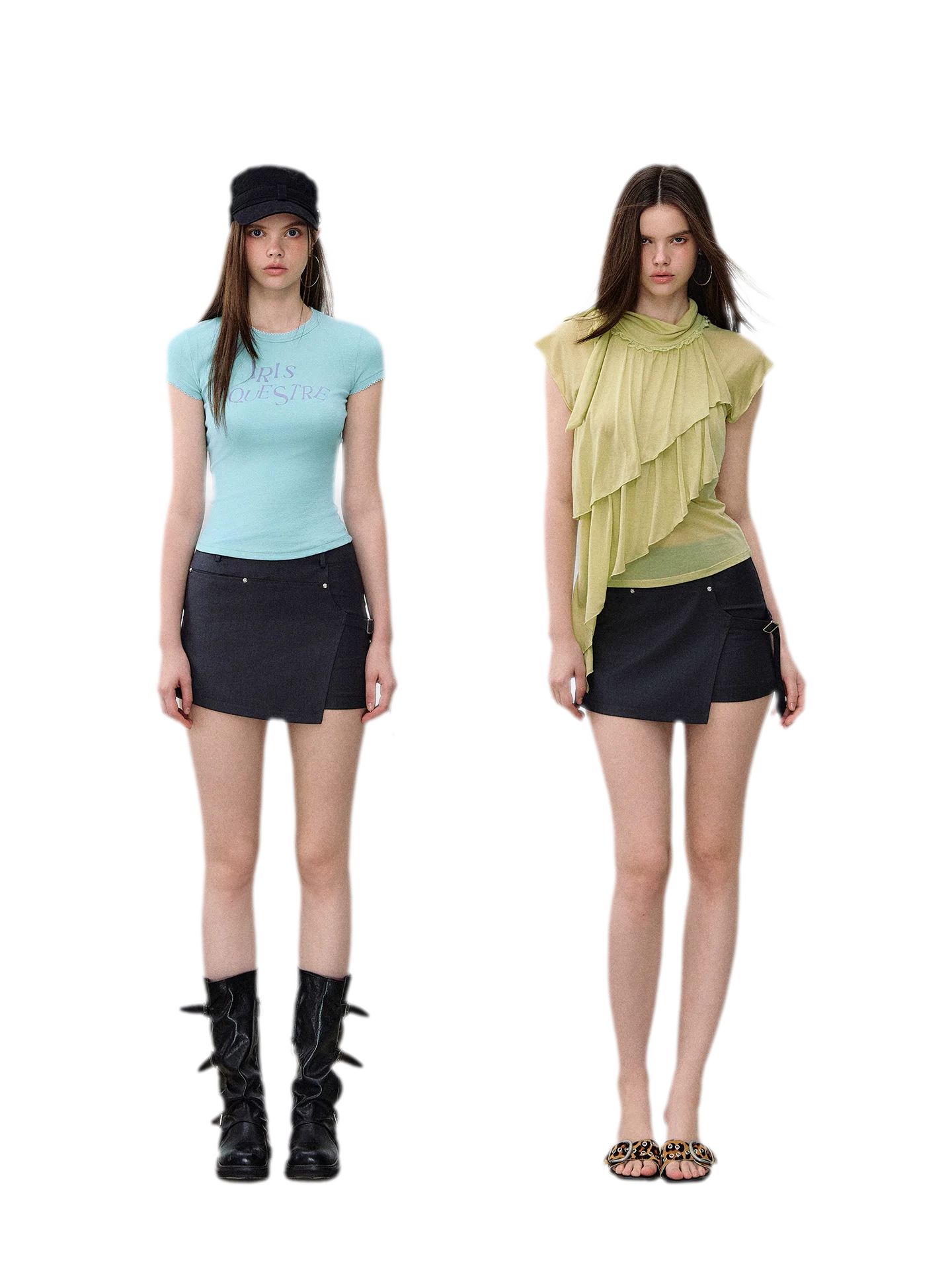 Asymmetric Wrap Mini Skirt