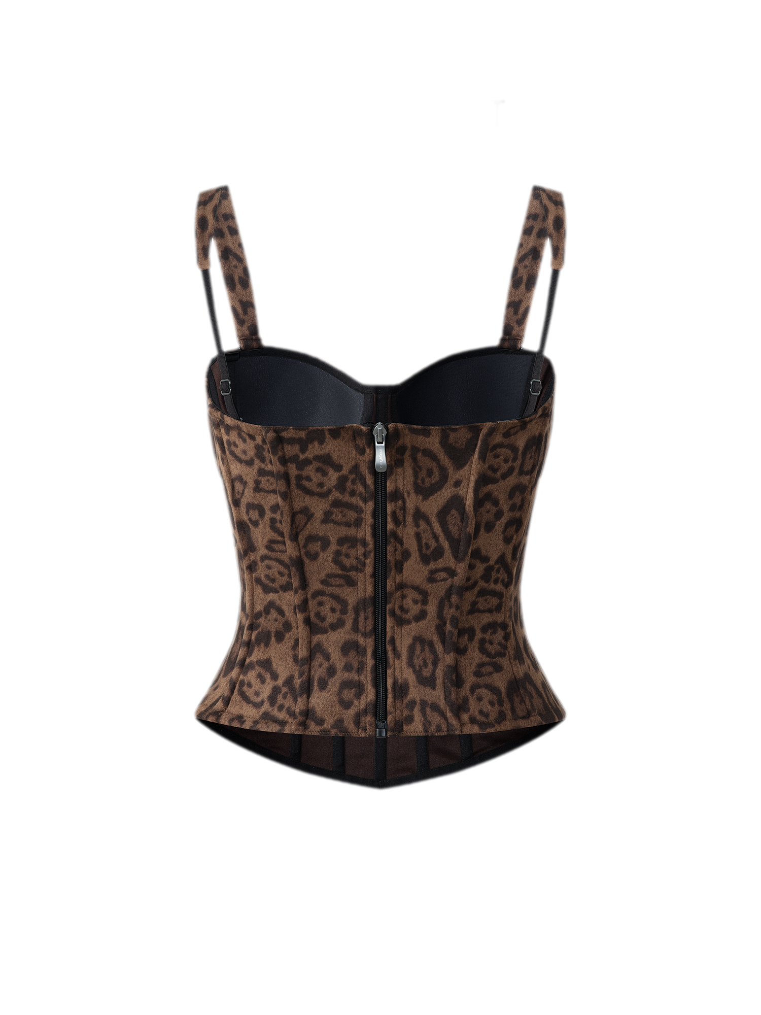 Leopard Boned Bustier Top