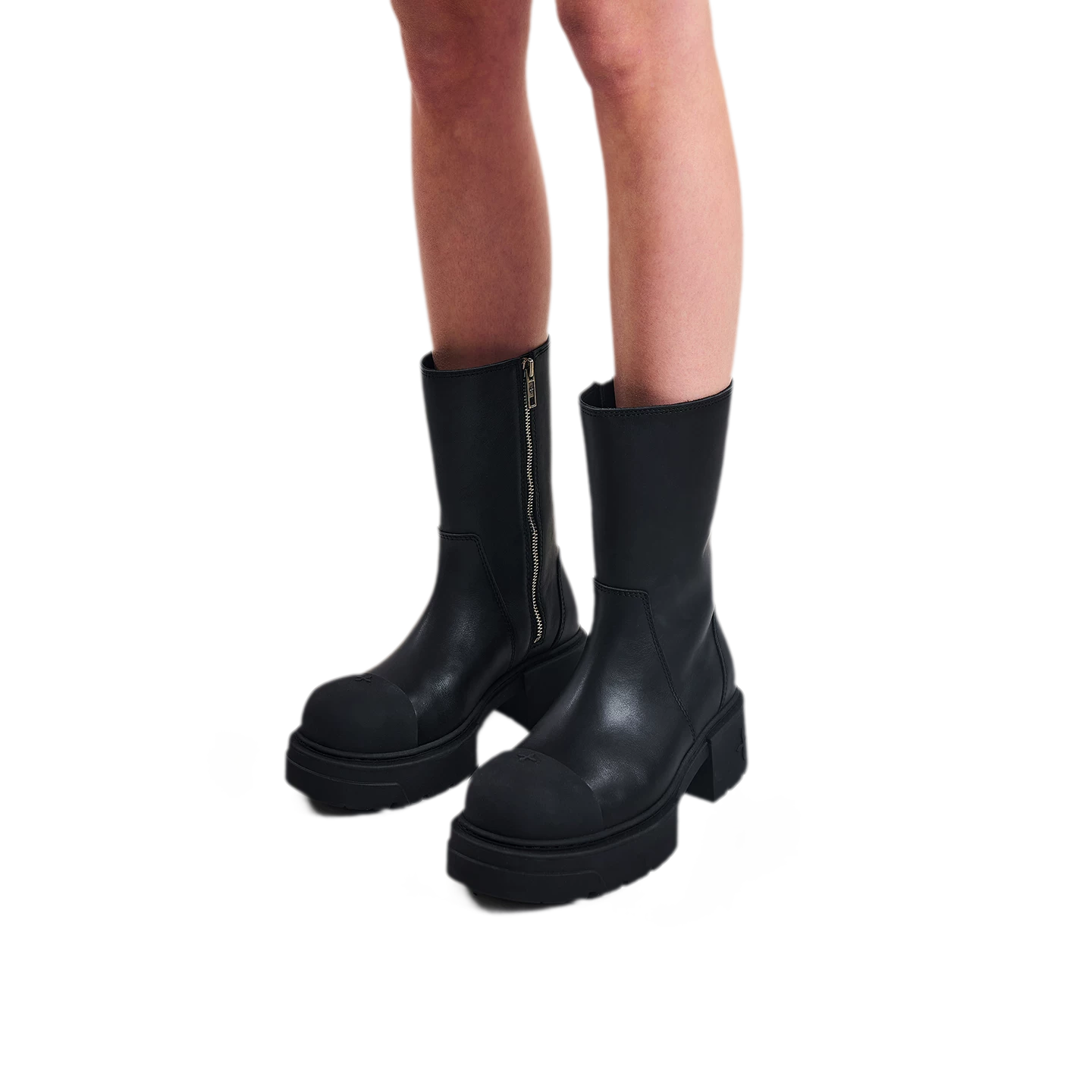 Mid-Calf Leather Boots
