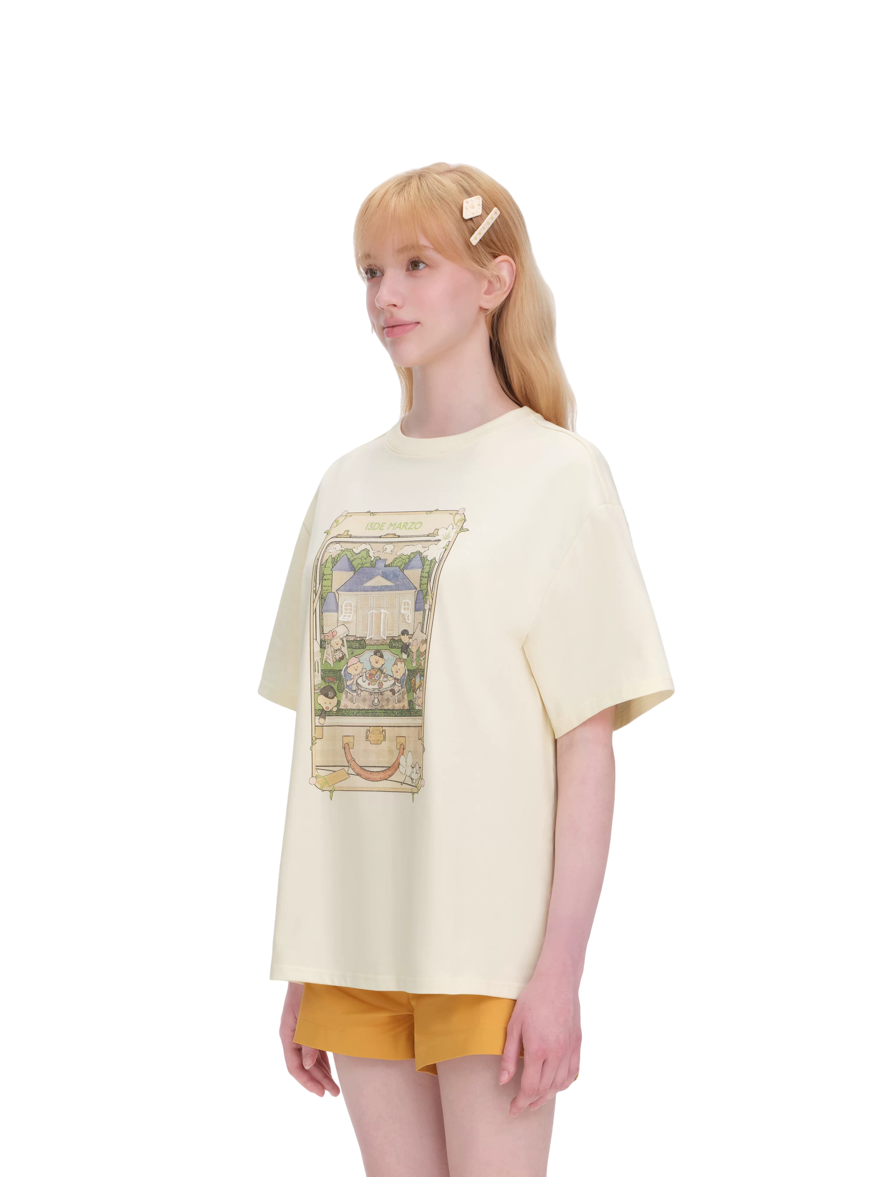 Unisex Bear Manor Party Illustration Loose T-shirt