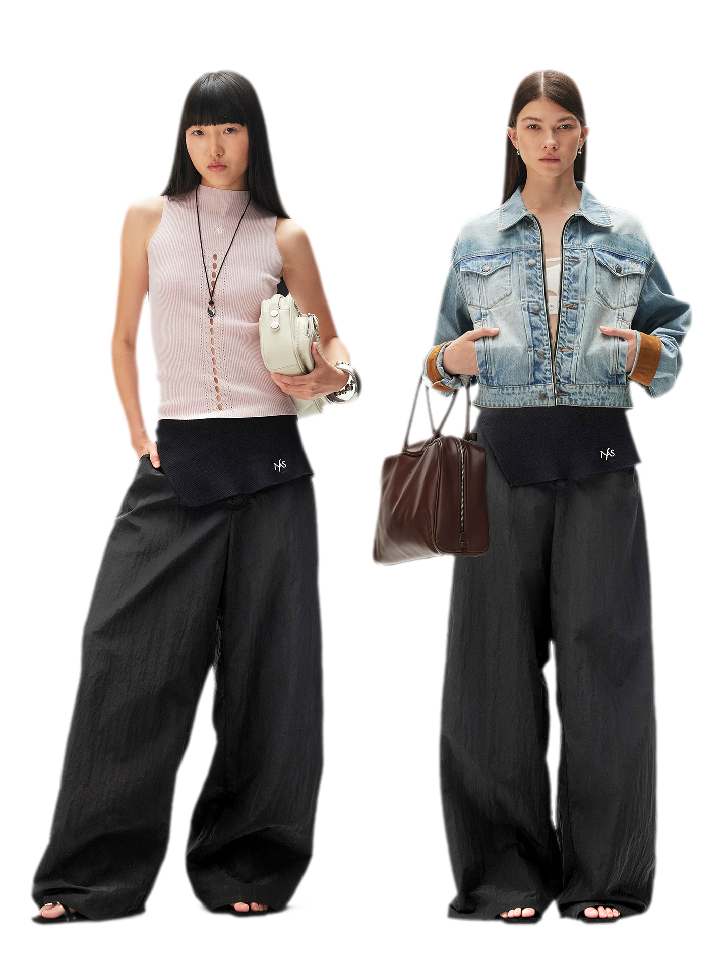 Asymmetric Wide-Leg Pants