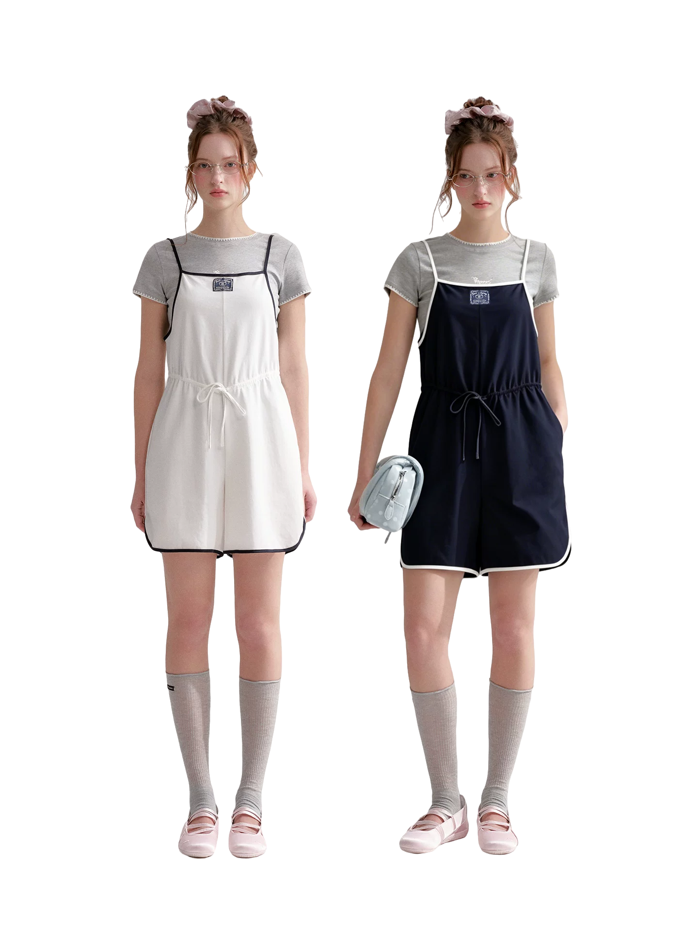 Contrast Piping Drawstring Waist Jumpsuit