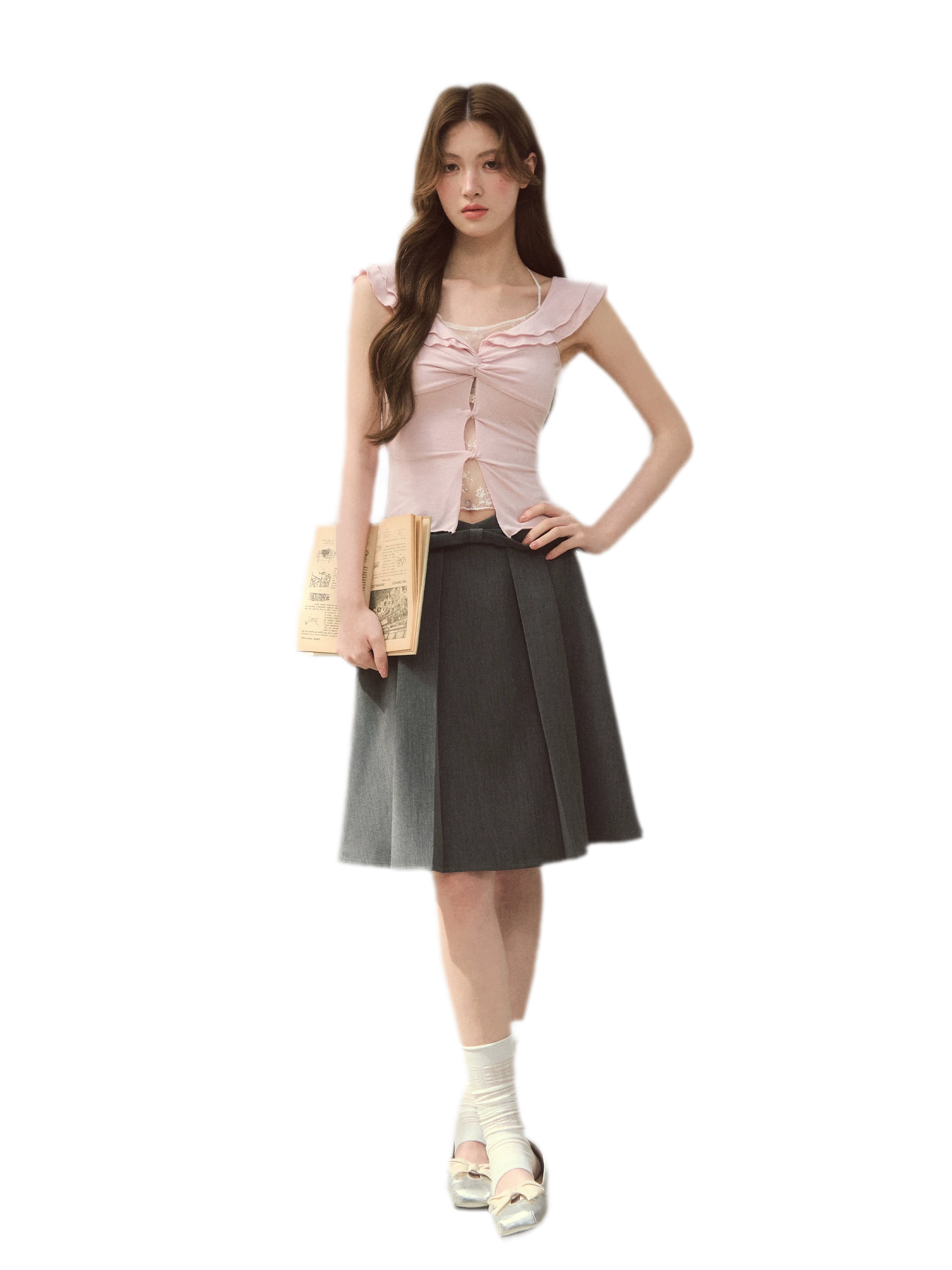 Ruffle Knot Fitted Top