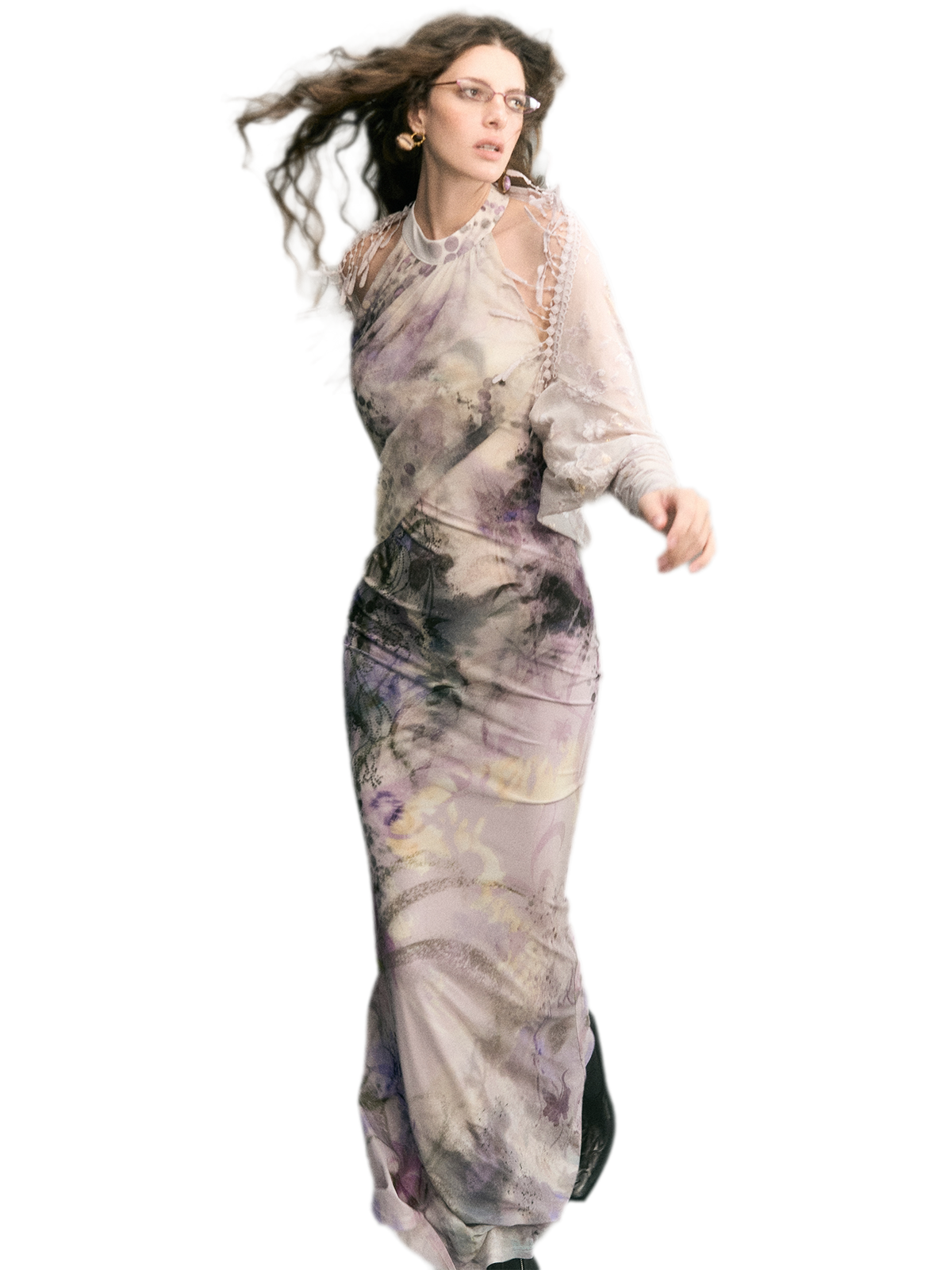 Samt-Jacquard-Meerjungfrauenkleid