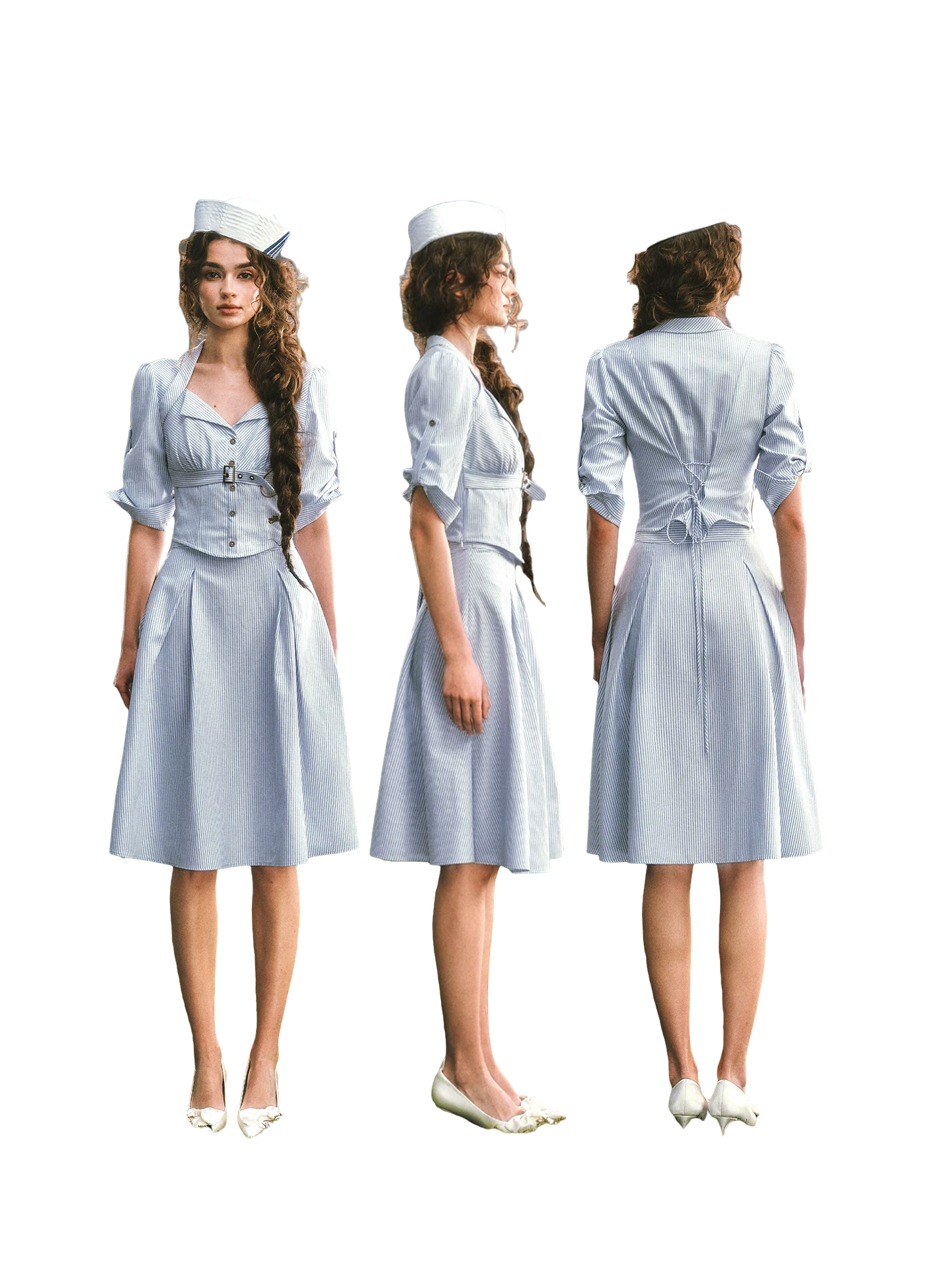 Nautical Lover Blue Stripe Shirt & Skirt Set