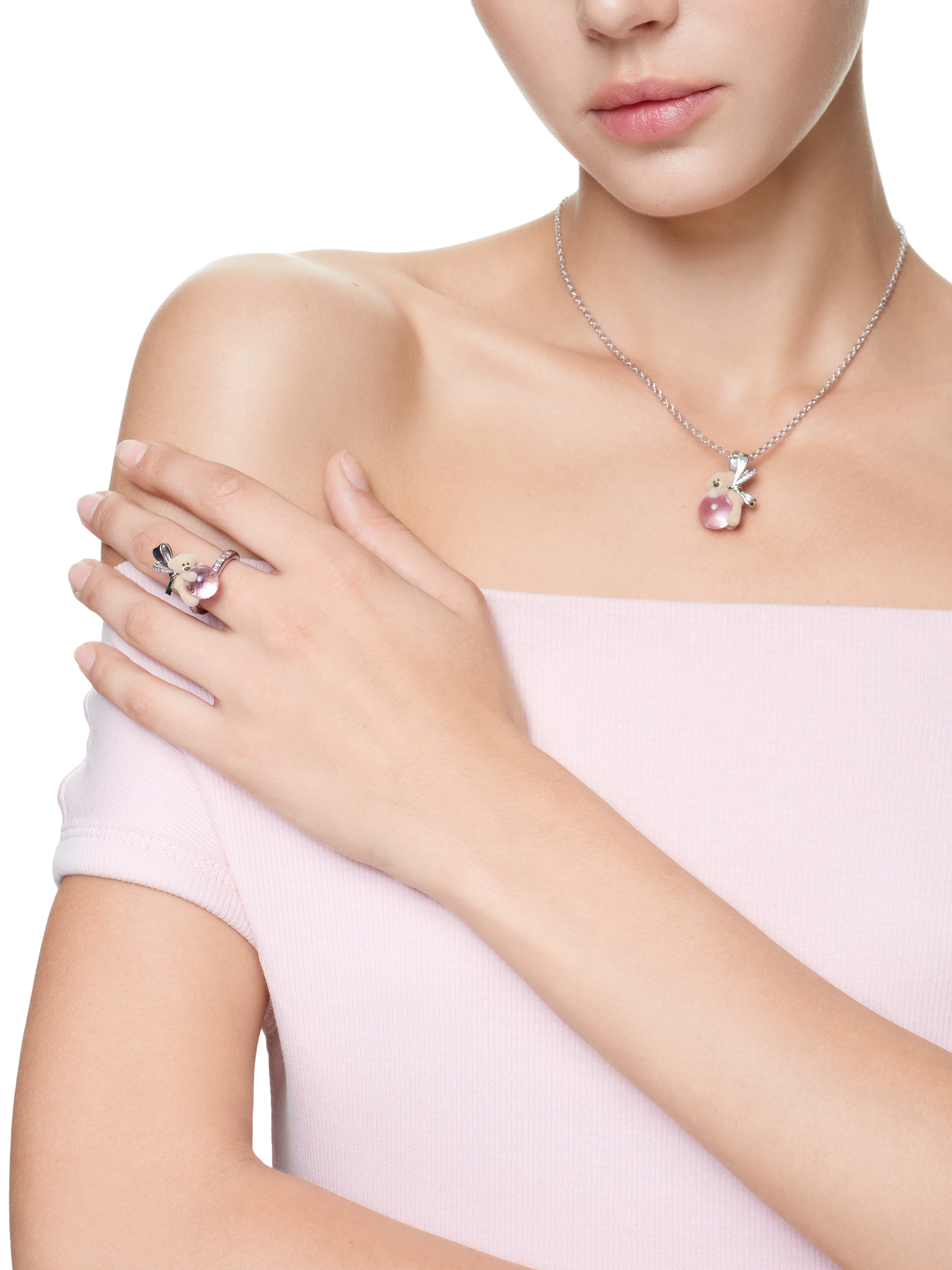 Bear Pearl Adjustable Ring