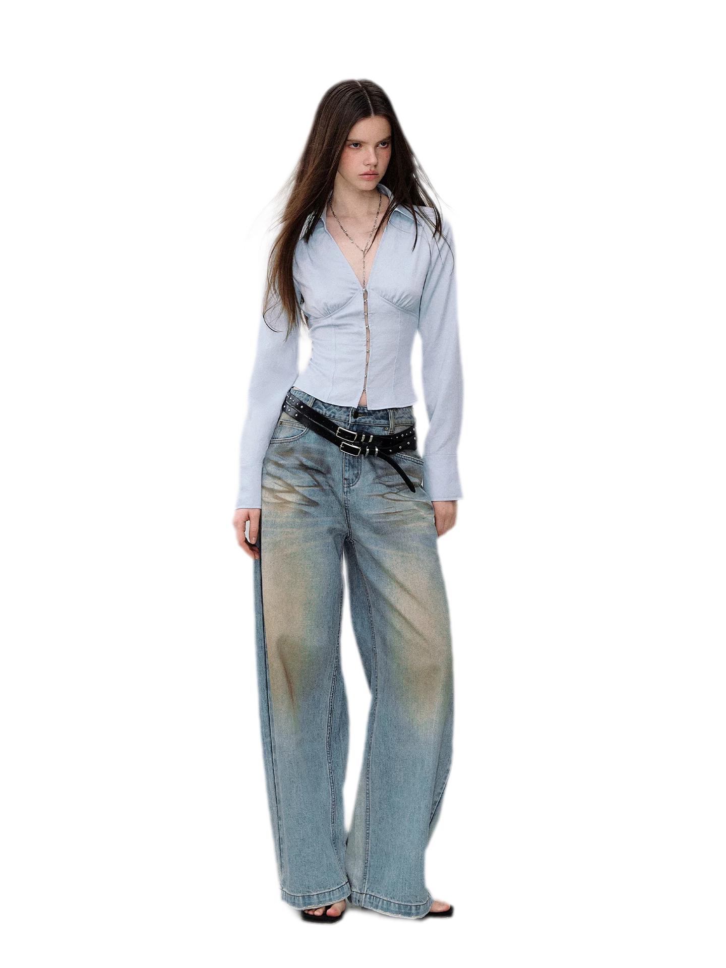 Cutout Tie Waist Shirt