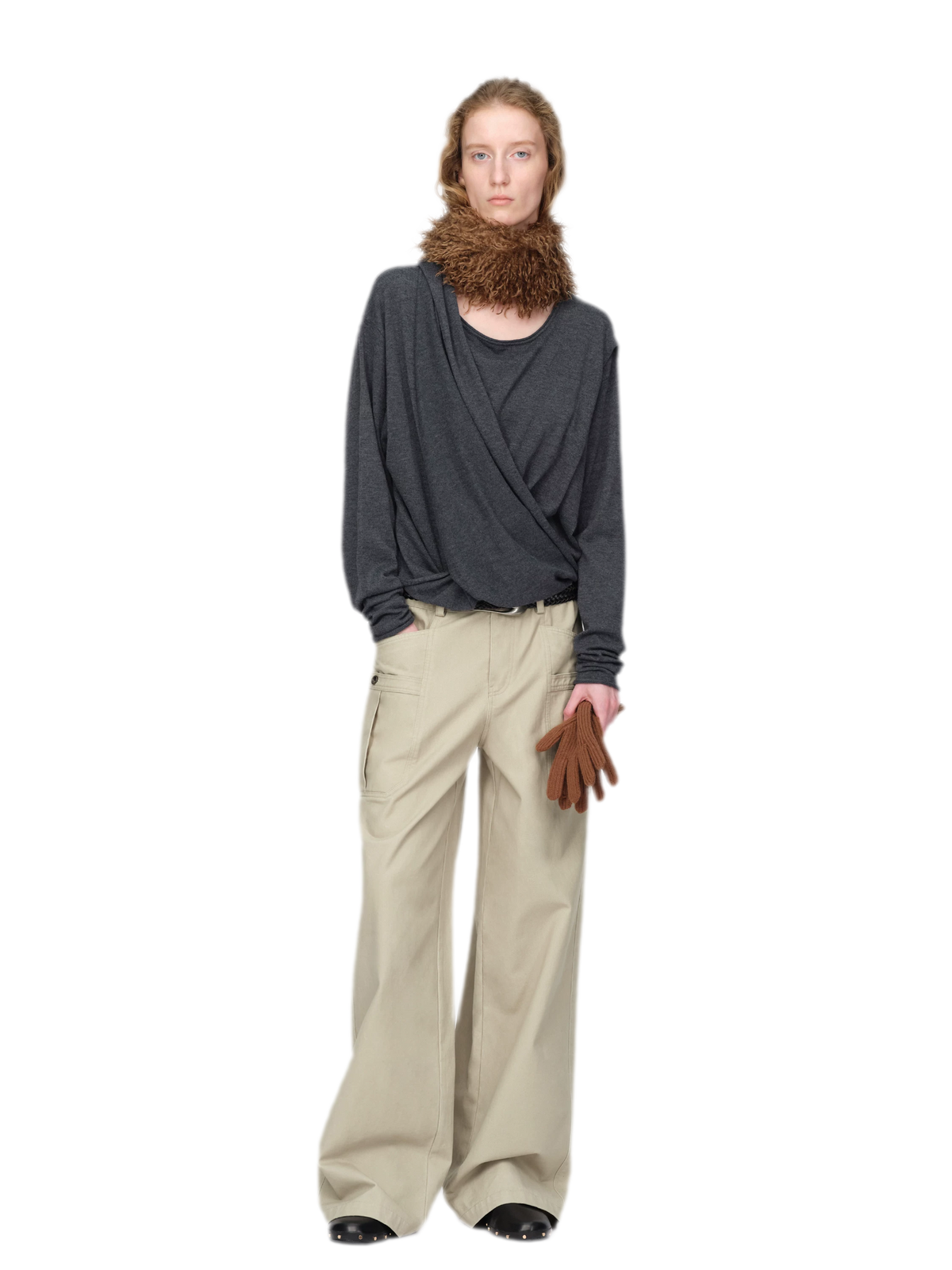 Pure Cotton Wide-Leg Utility Pants