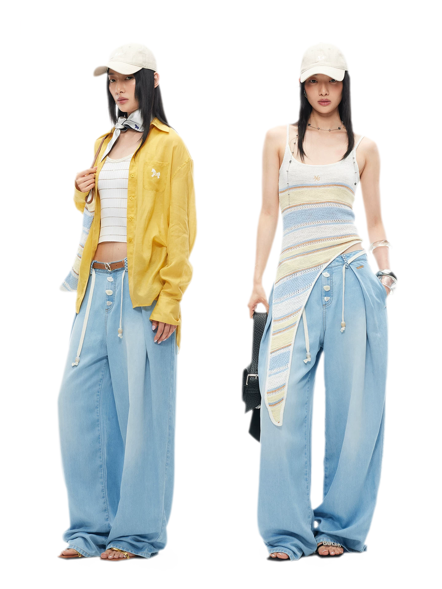 Tencel Denim Loose Wide-Leg Pants