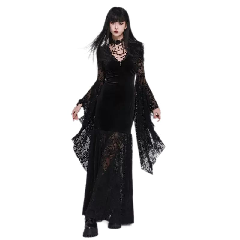 Vòng cổ choker hoa hồng phong cách Gothic