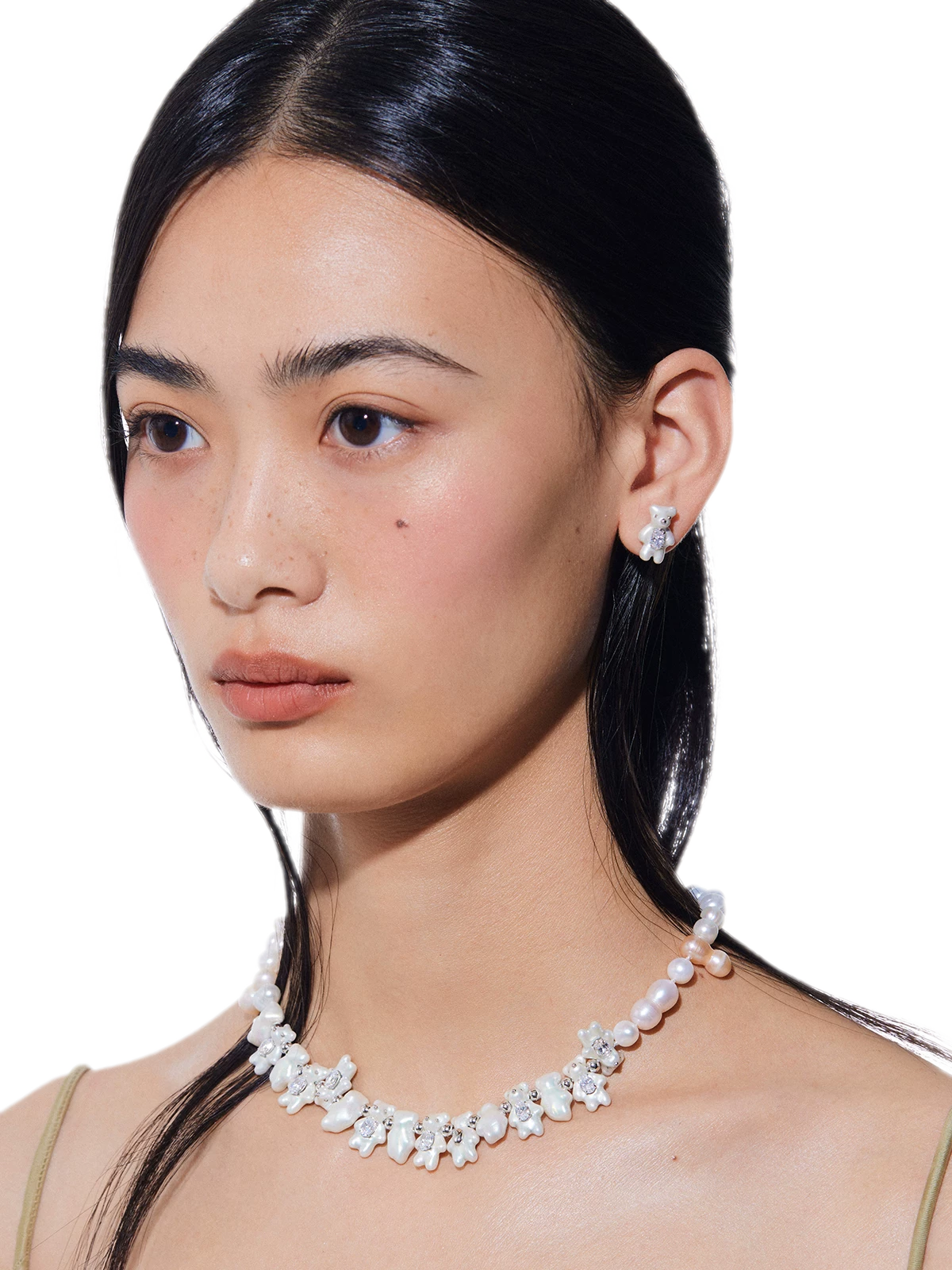 Pearl Bear Statement Earrings