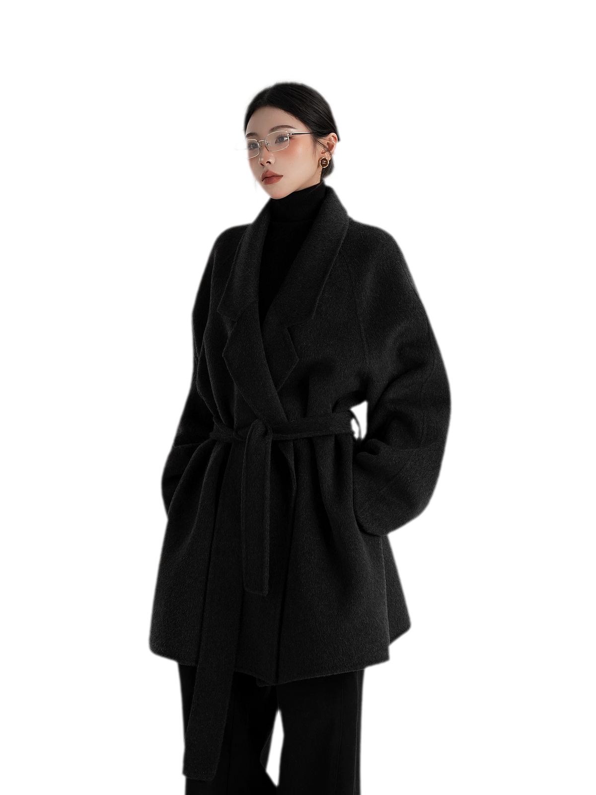 Hand-Sewn Belted Wool Coat