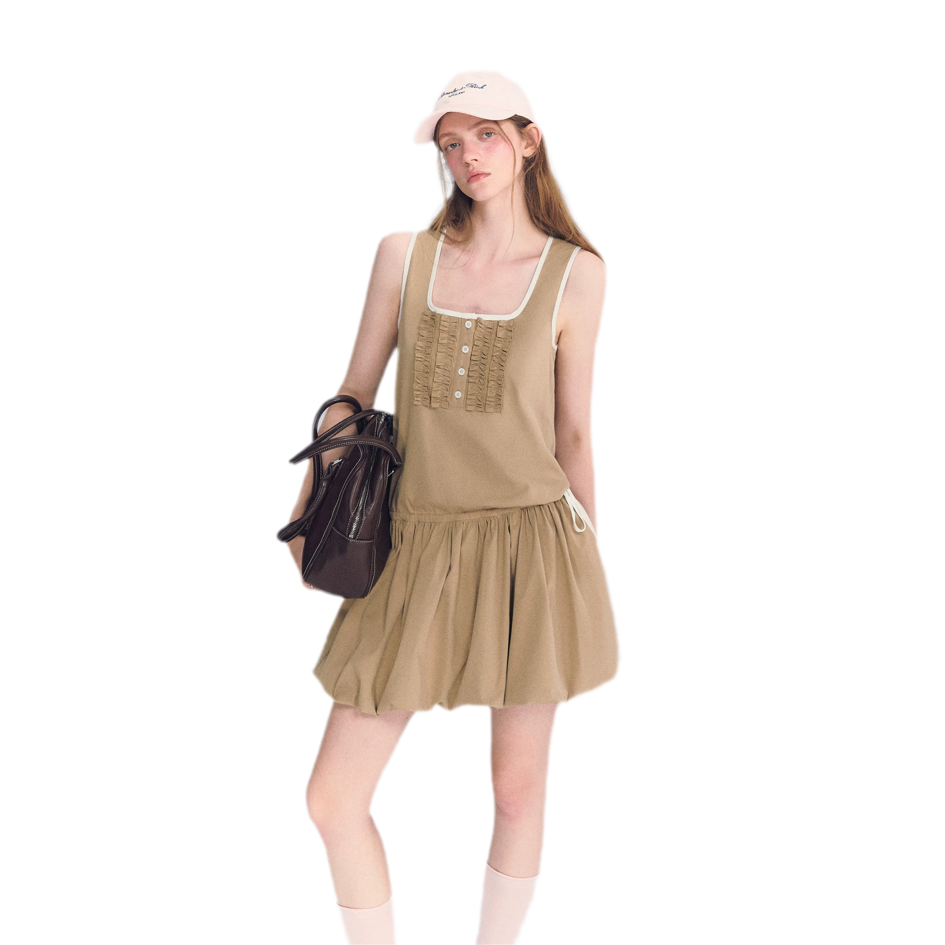 Ruched Lace Bubble Dress