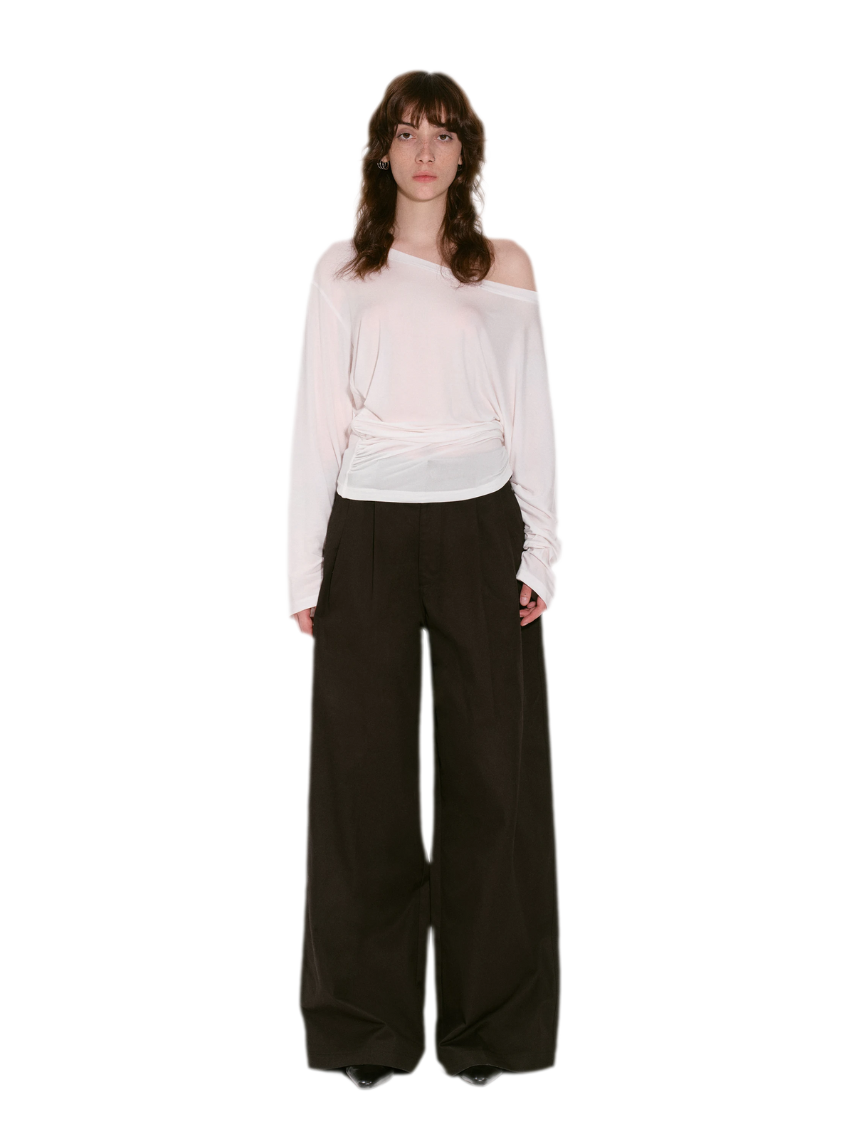 Lyocell Off-Shoulder Cropped Top