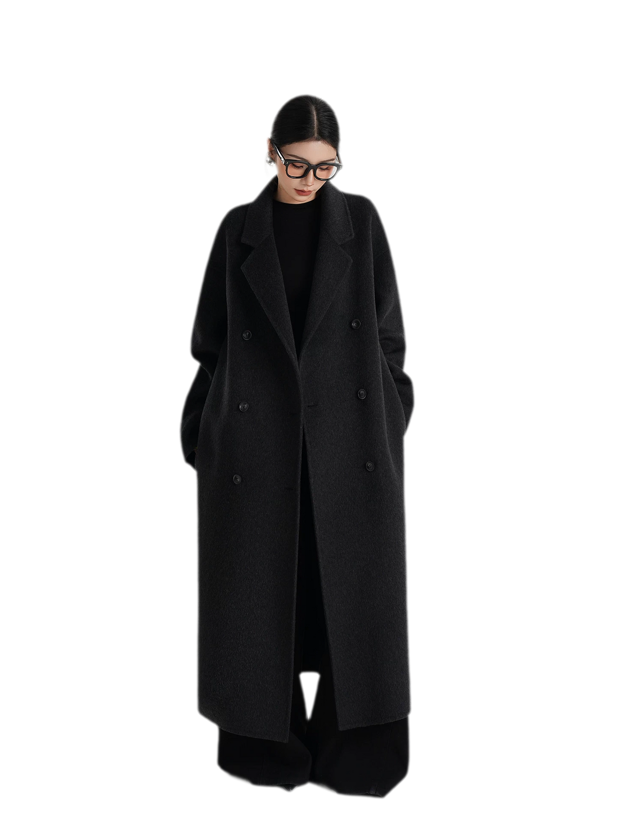 Fuzzy Wool Oversized Long Coat
