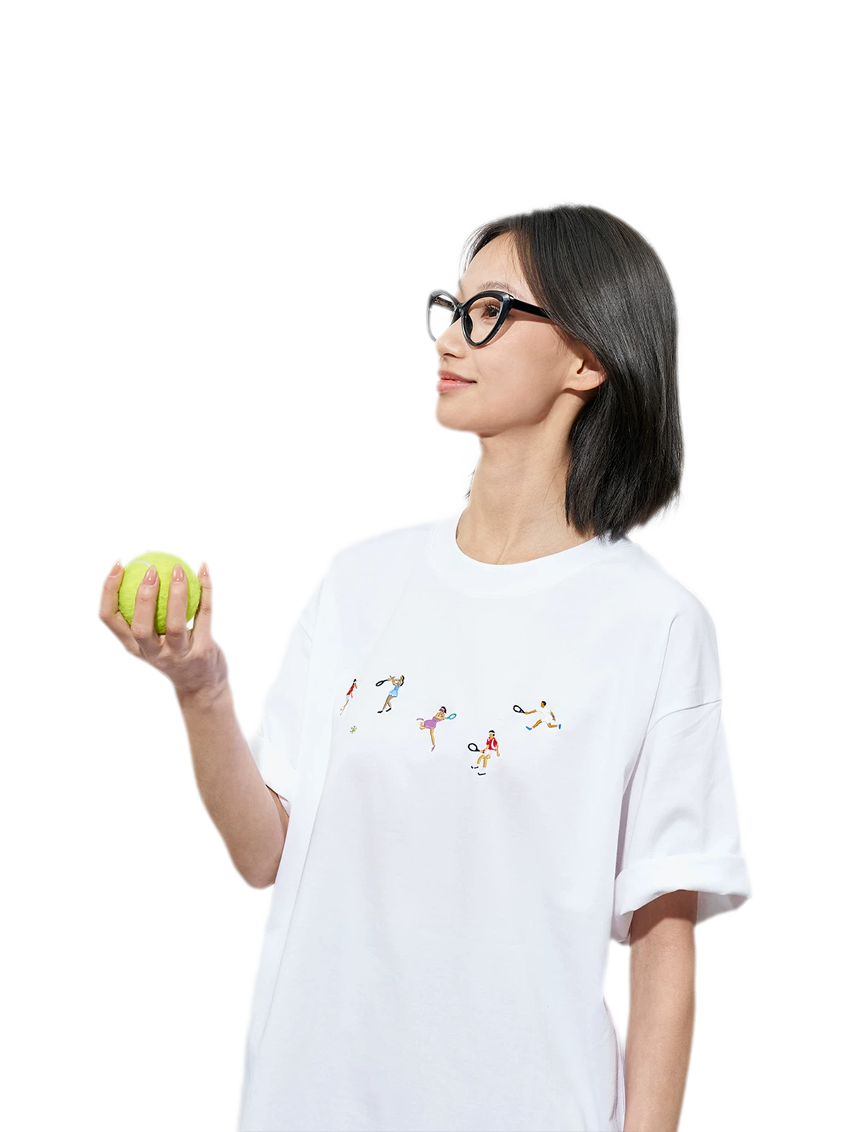 Hand Drawn Tennis Embroidery Tee
