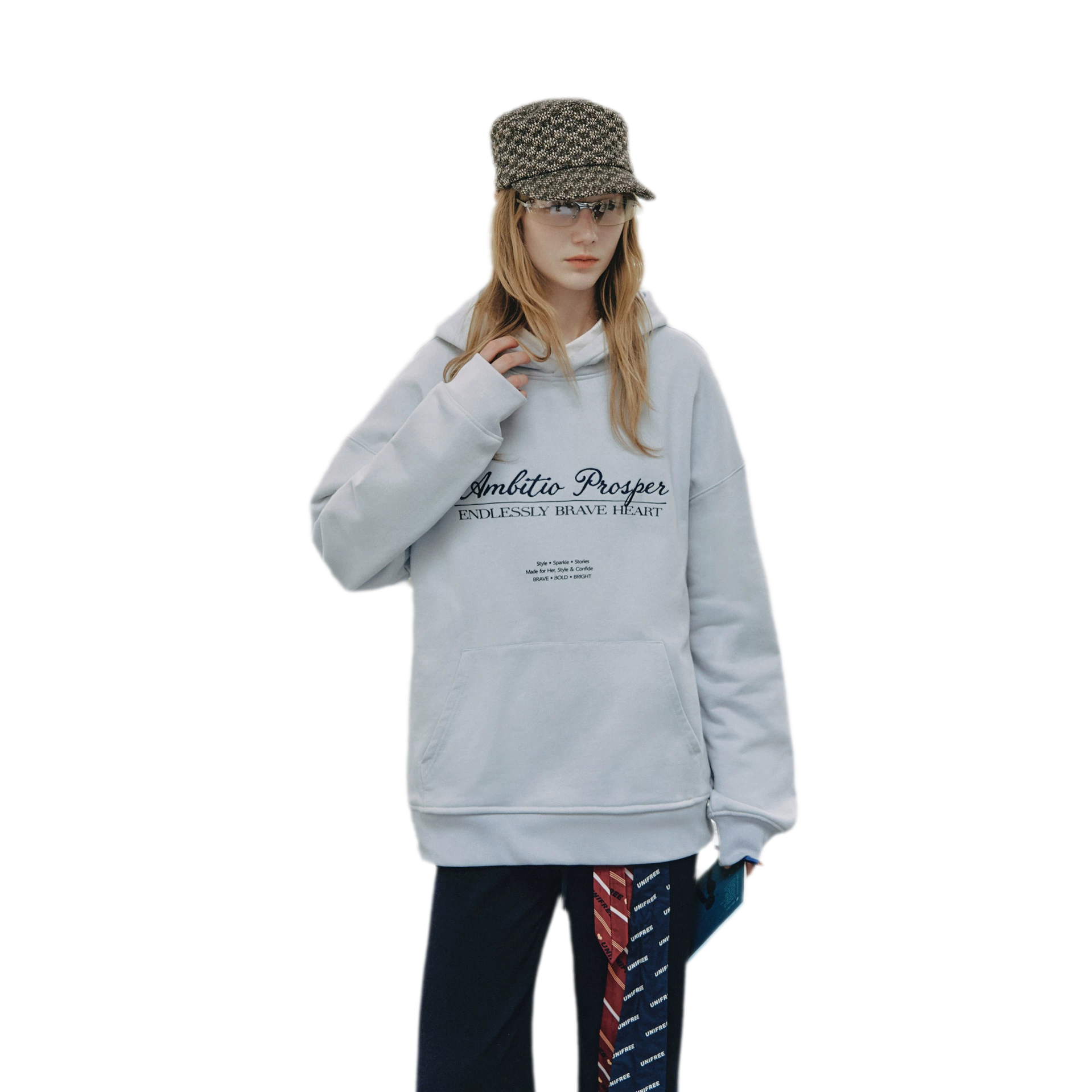 Embroidered Cotton Hooded Sweatshirt