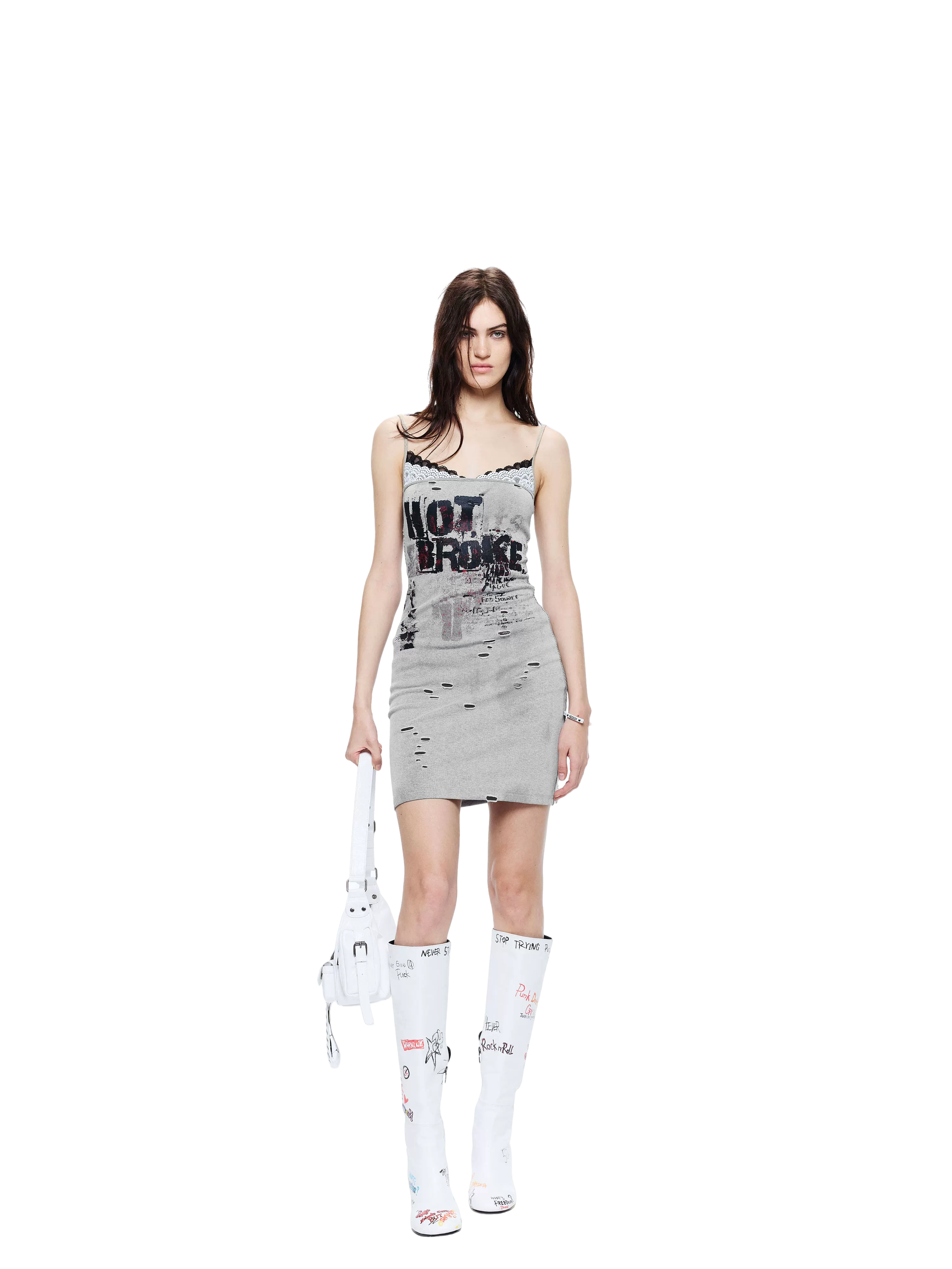 Light Lace Splicing Camisole Dress