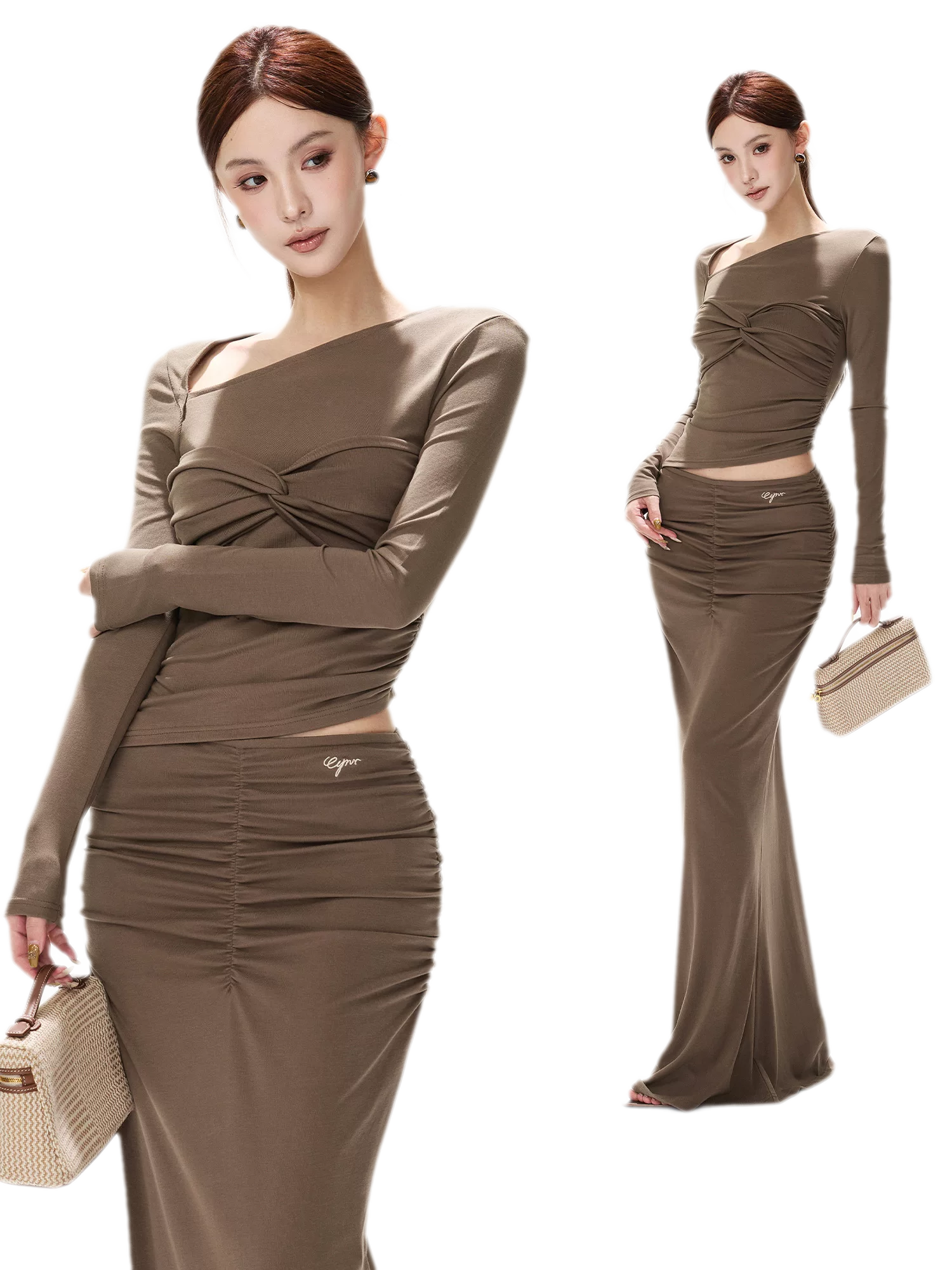 Ribbed Asymmetric Knit Set
