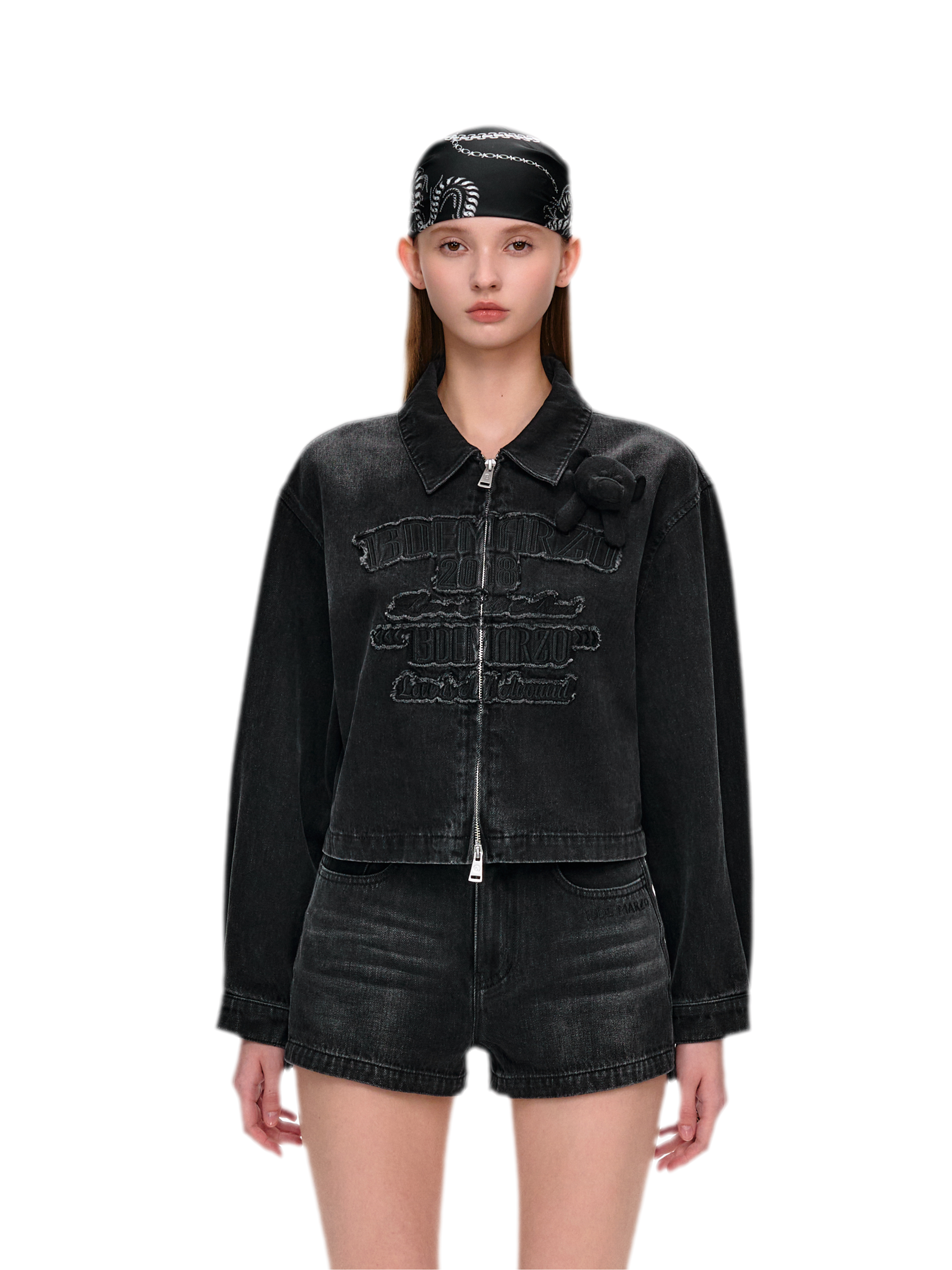 Bear Denim Zipped Shirt