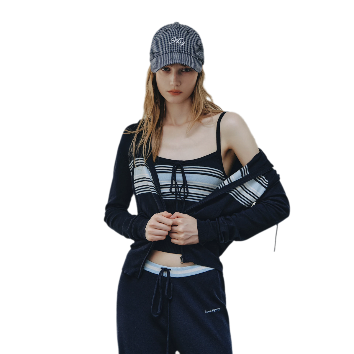 Striped Hooded Three-Piece Set