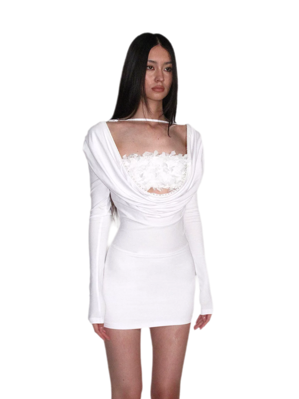 Váy len cổ đổ nhún