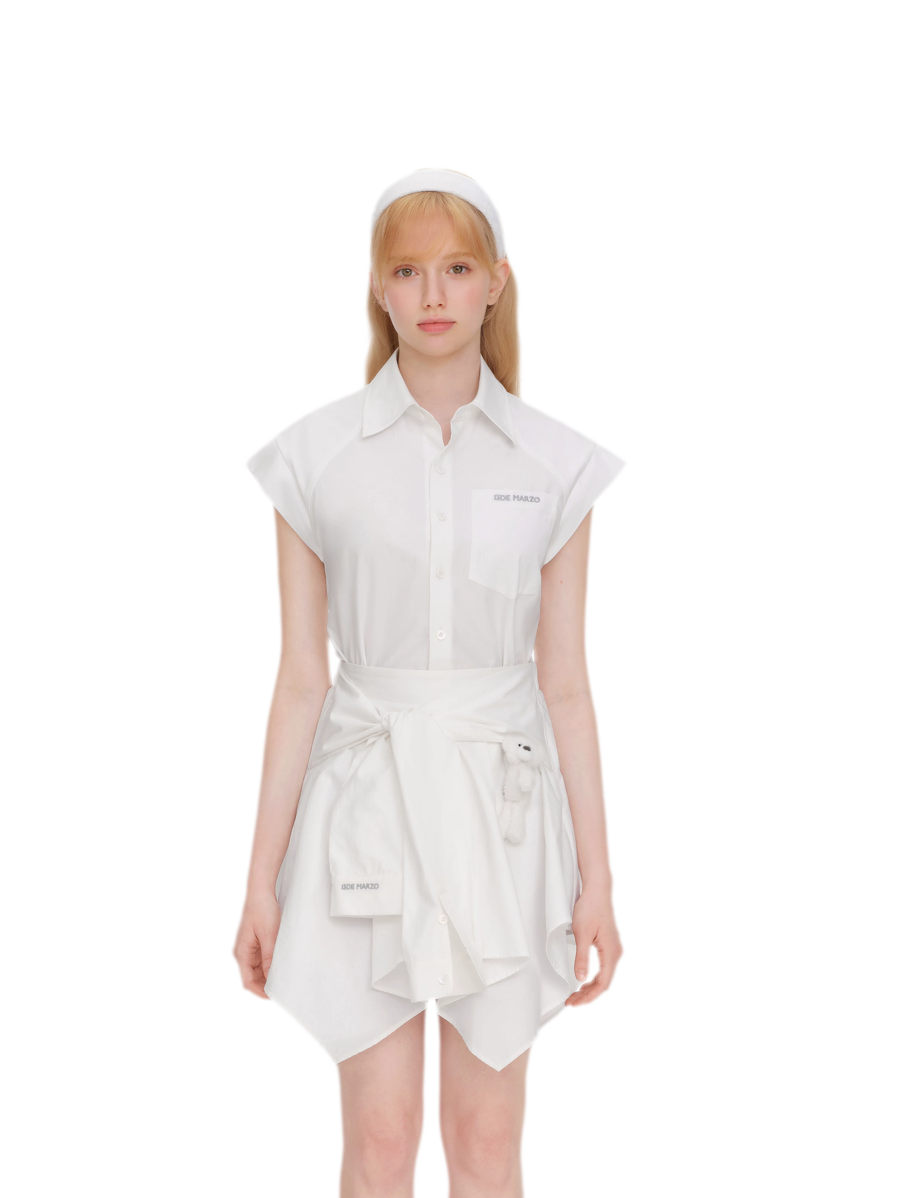 Deconstructed Shirt Dress Two-Piece Set