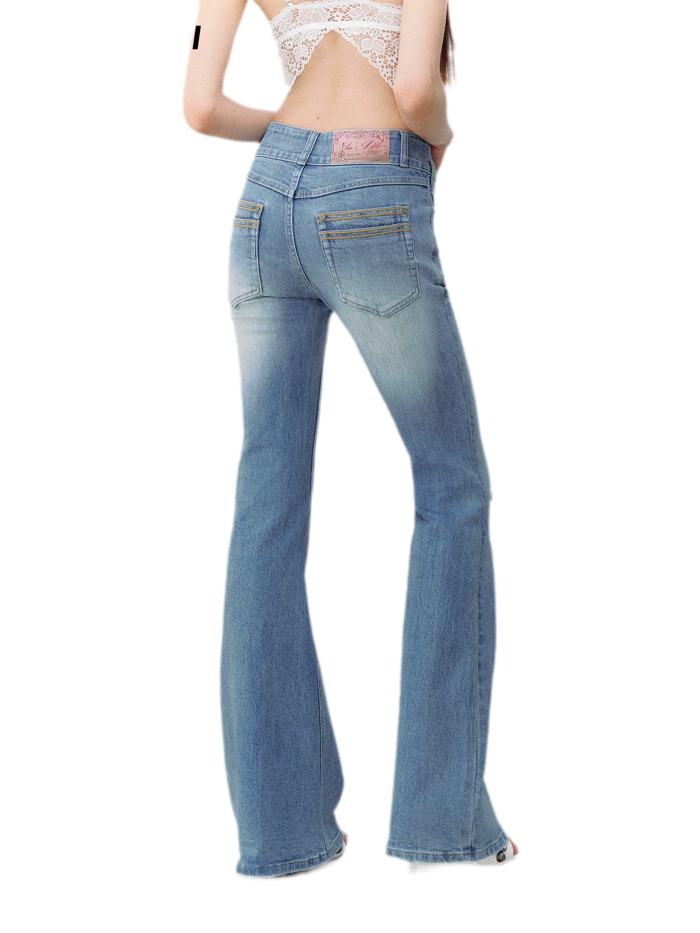 Model Vintage Washed Slim Flared Jeans